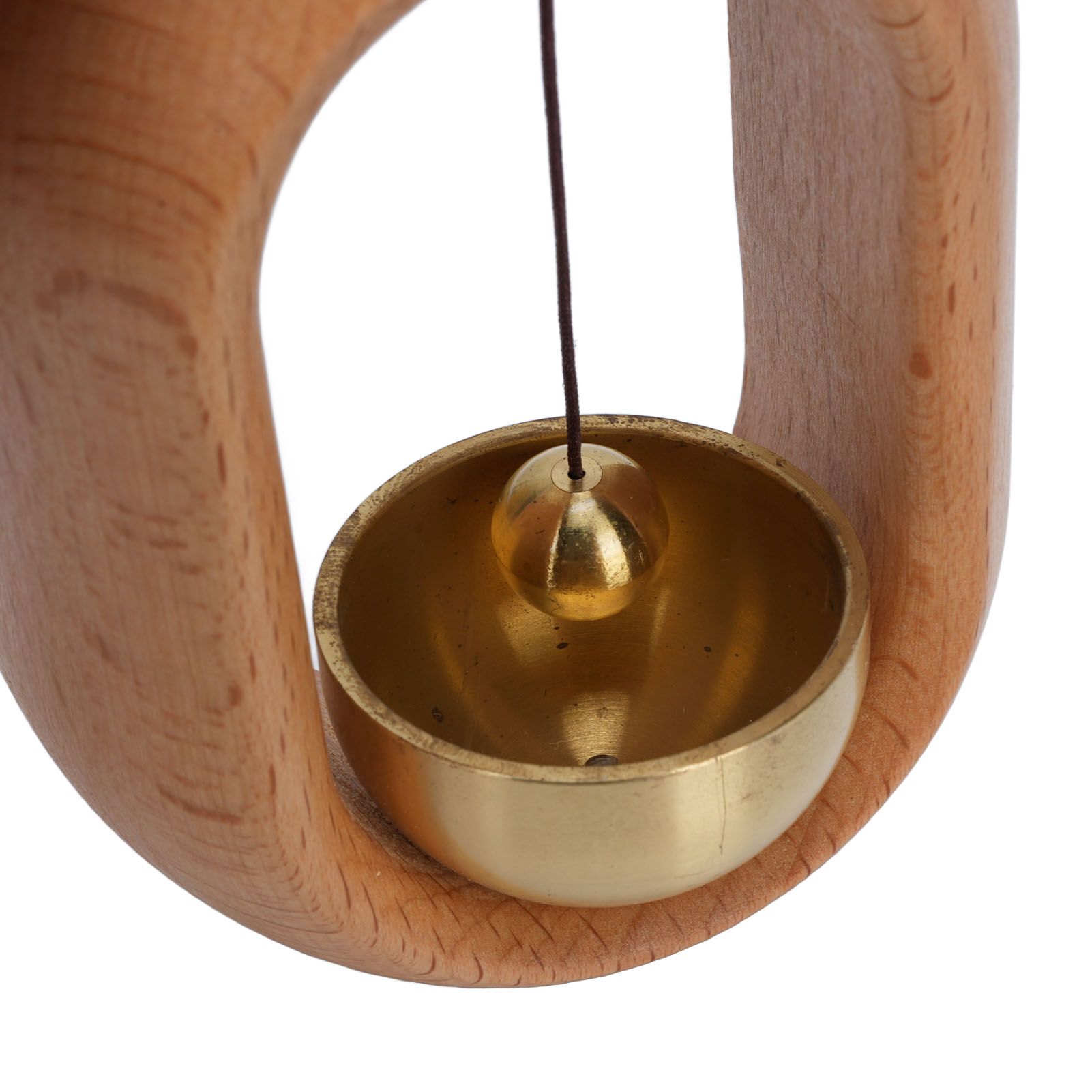 Shopkeepers Bell Beechwood and Copper Decorative Wooden Hanging Doorbell for view 5