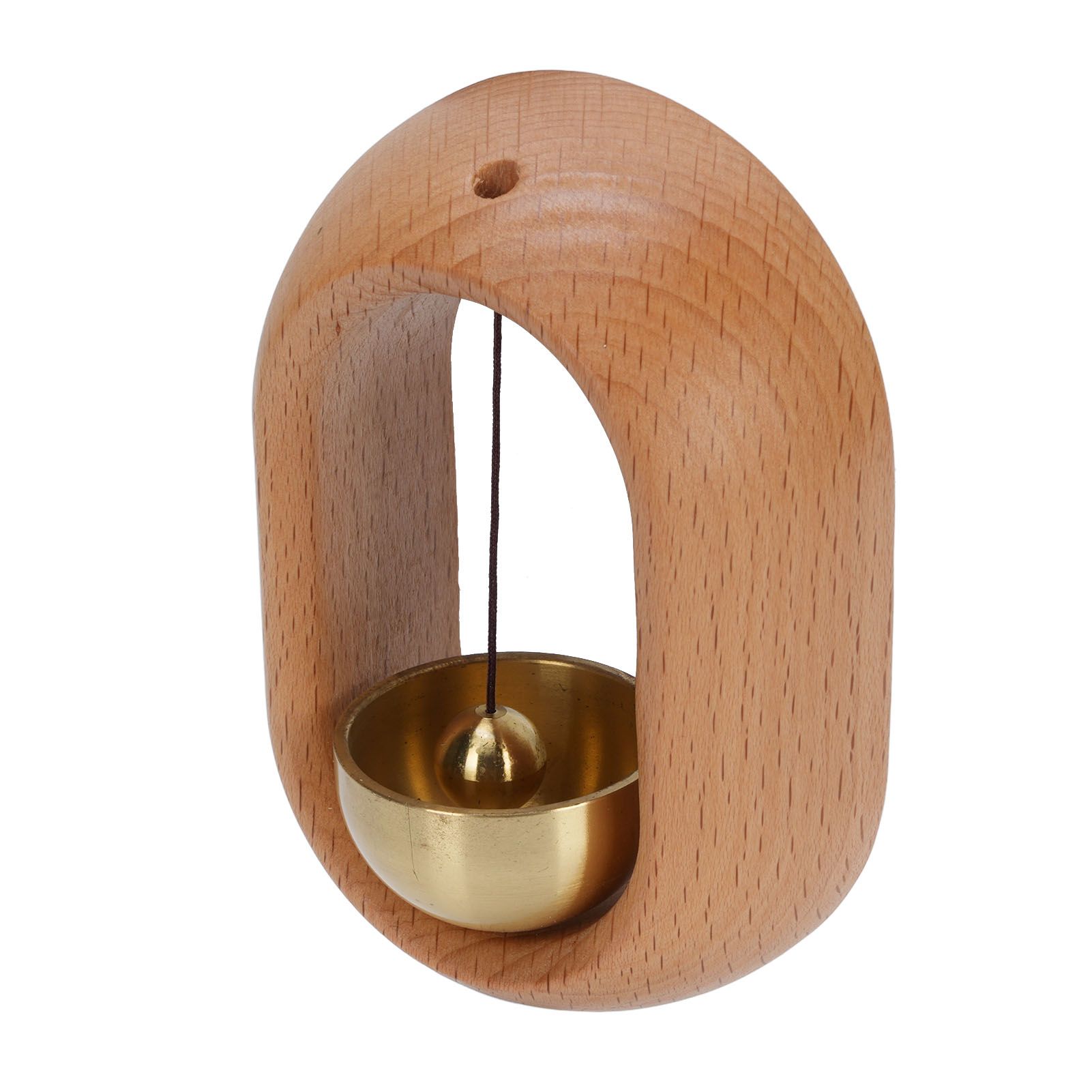 Shopkeepers Bell Beechwood and Copper Decorative Wooden Hanging Doorbell for view 12