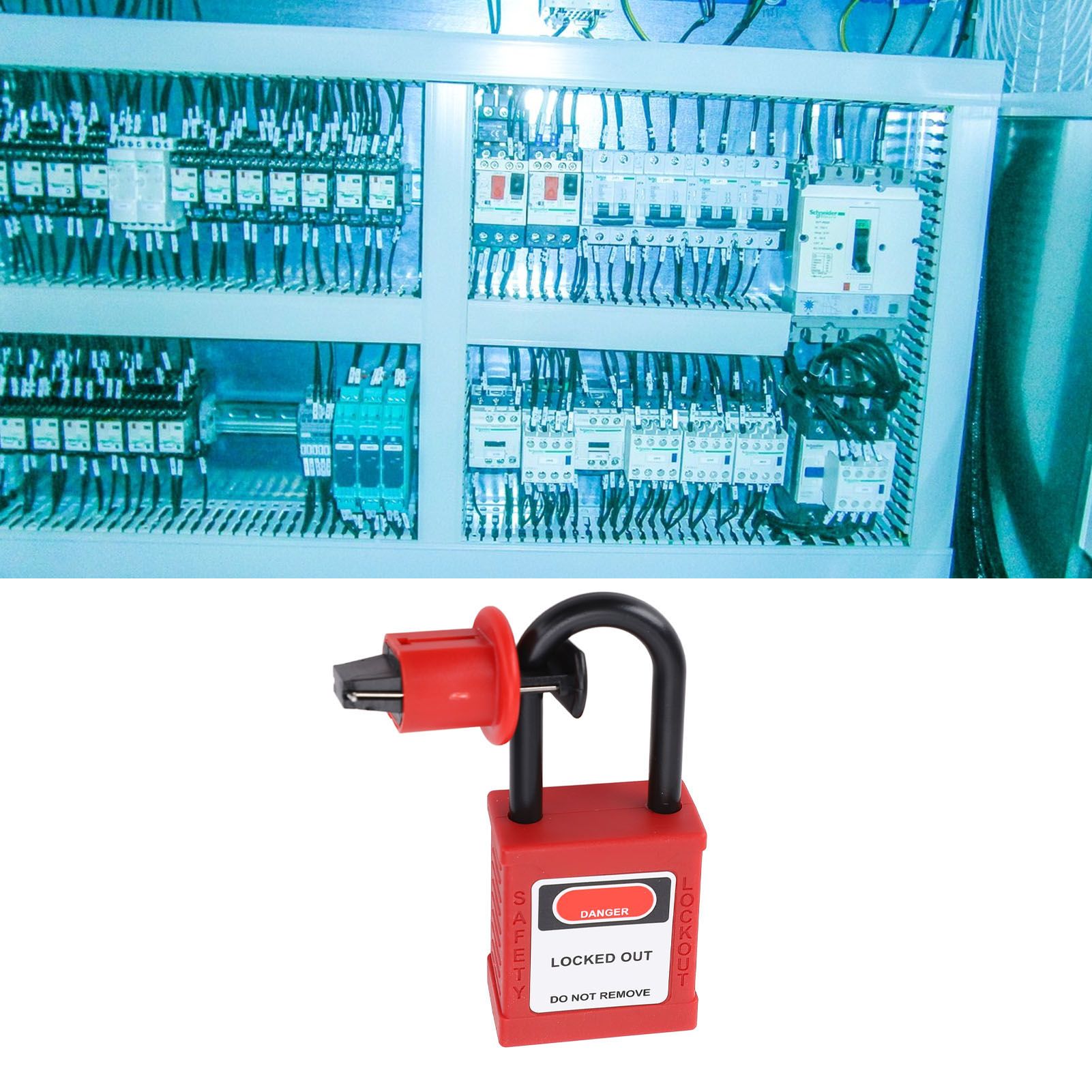 Miniature Circuit Breaker Lockout Breaker Switch Lock with Padlock and 2 Keys view 11