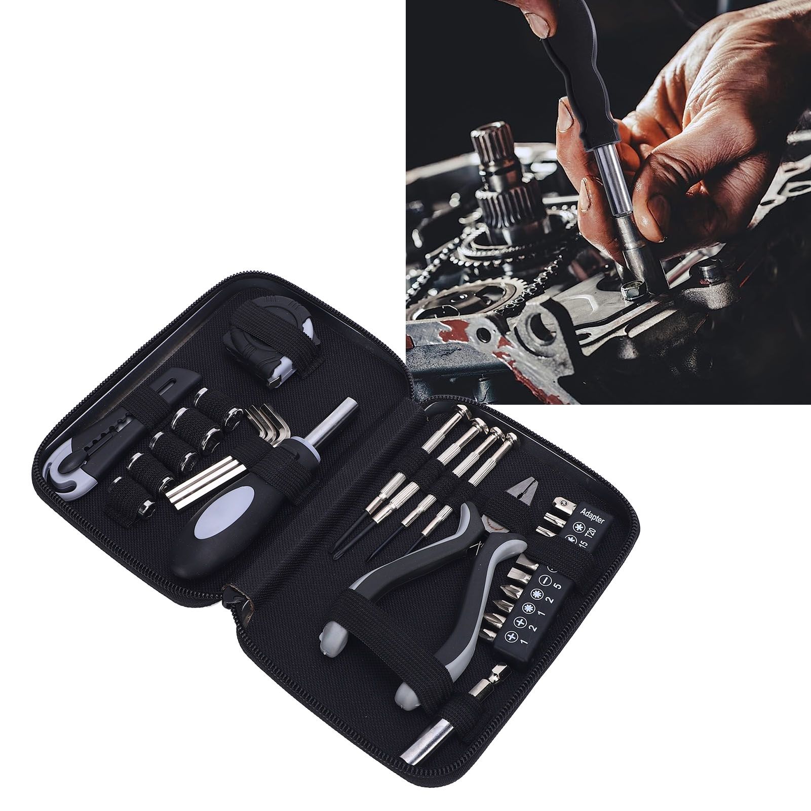 Mini Tool Set Household Repair Tool Kit Needle Nose Pliers Tape Measure Hex view 11