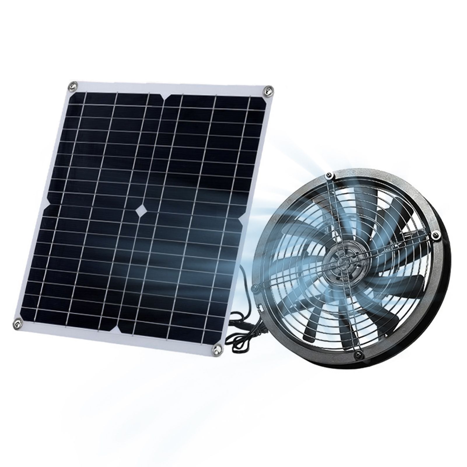 9.8in Solar Exhaust Fan with Solar Panel Portable Vent Fan Kit IP65 Waterproof view 7