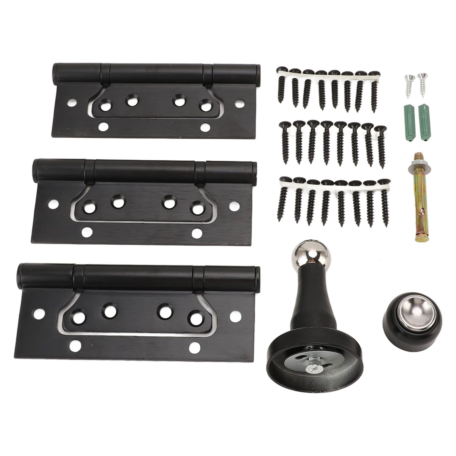 5 Inch Door Hinge Kit with Magnetic Door Stop Metal Quiet Strong Load Bearing