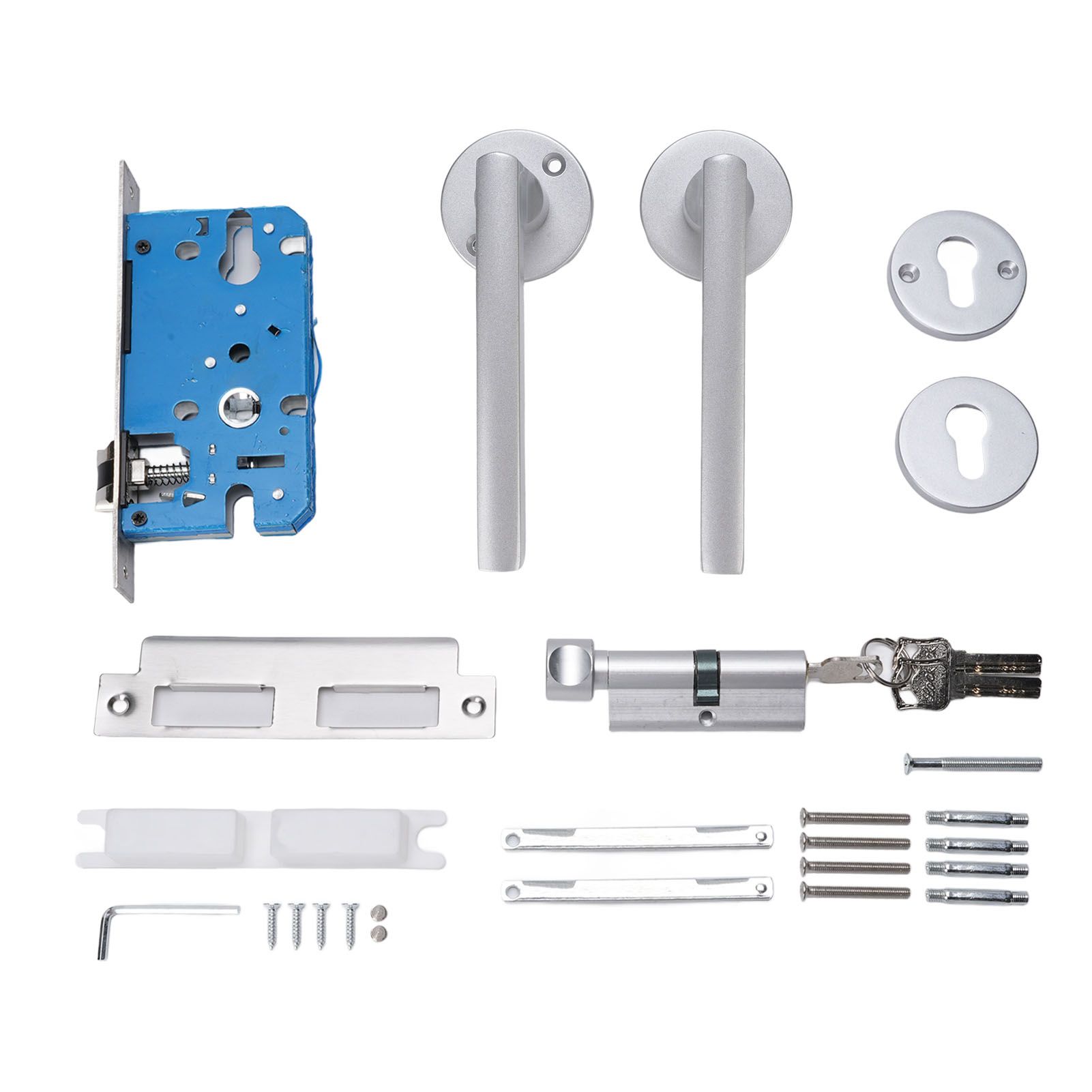 Keyed Entry Lock Keyed Lever Door Handle Entry Door Handle with Lock and Key view 2
