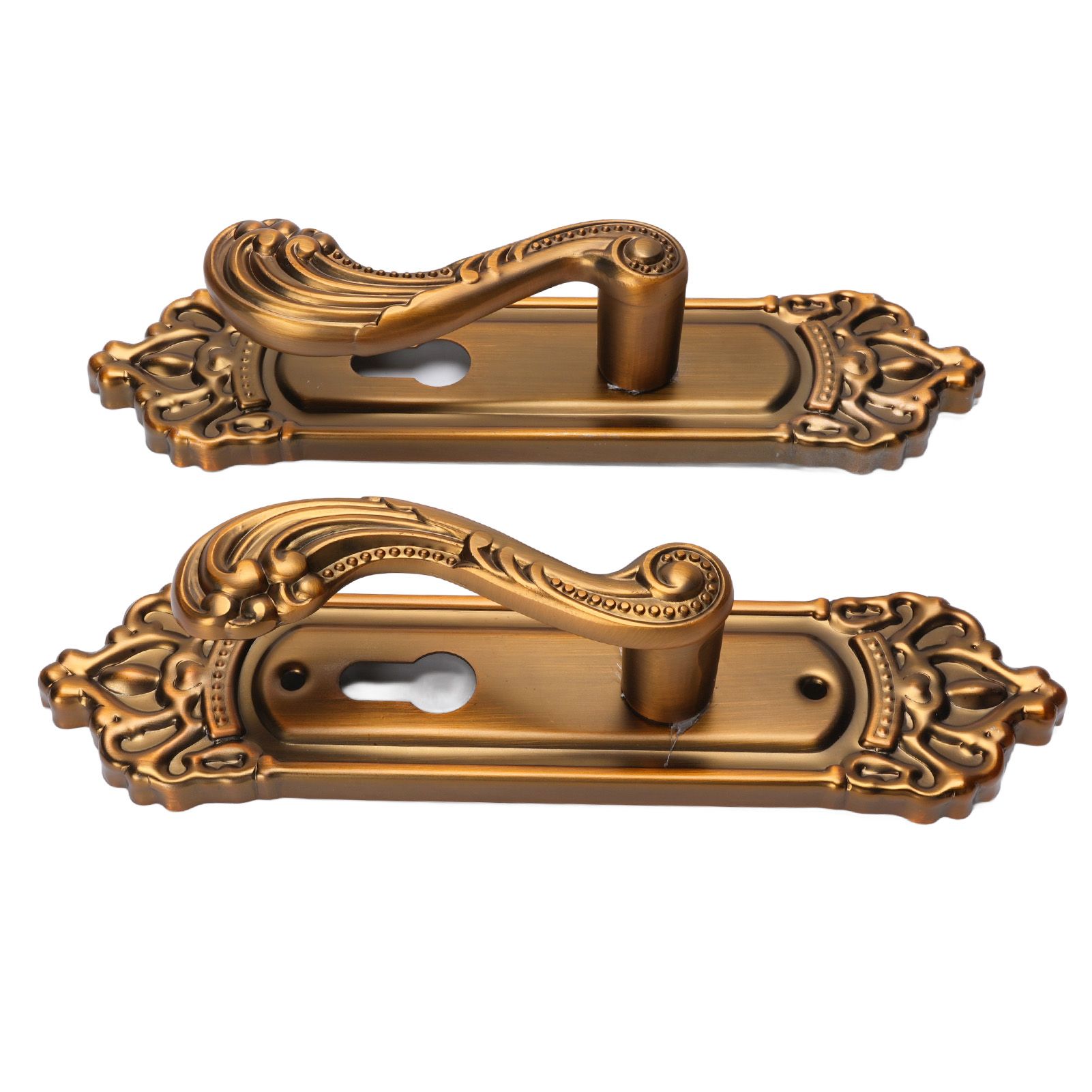 European Style Door Handle Lock Set Aluminum Silent Retro Interior Entry Door view 6