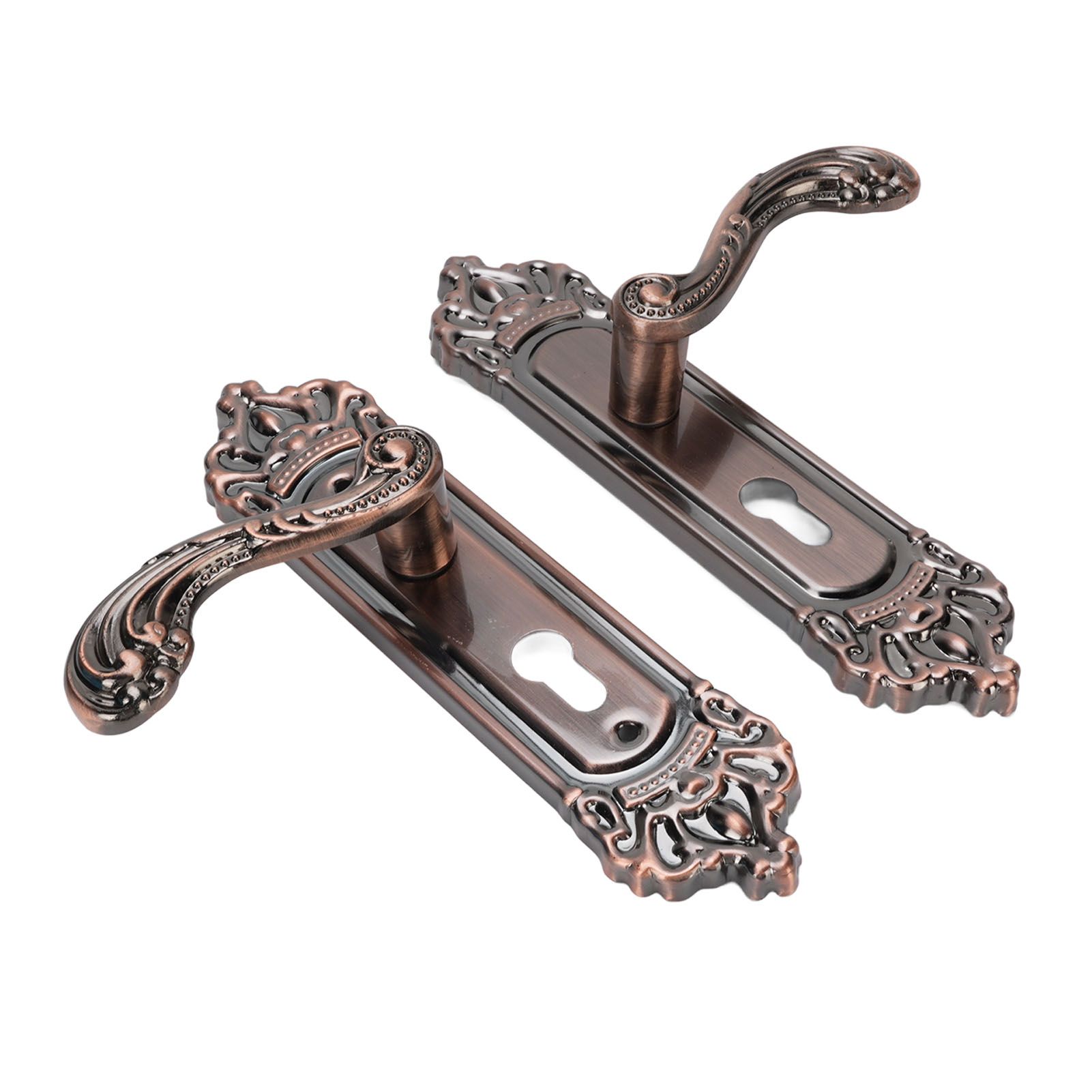 Entry Door Lever with Lock Keys Universal Quiet Aluminum Alloy European Style