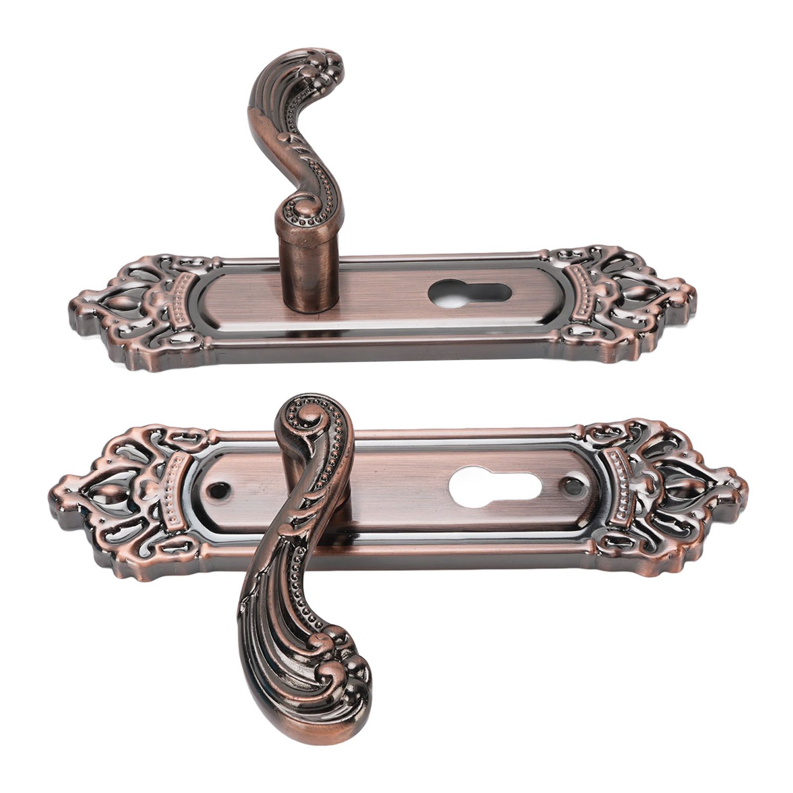Entry Door Lever with Lock Keys Universal Quiet Aluminum Alloy European Style view 6