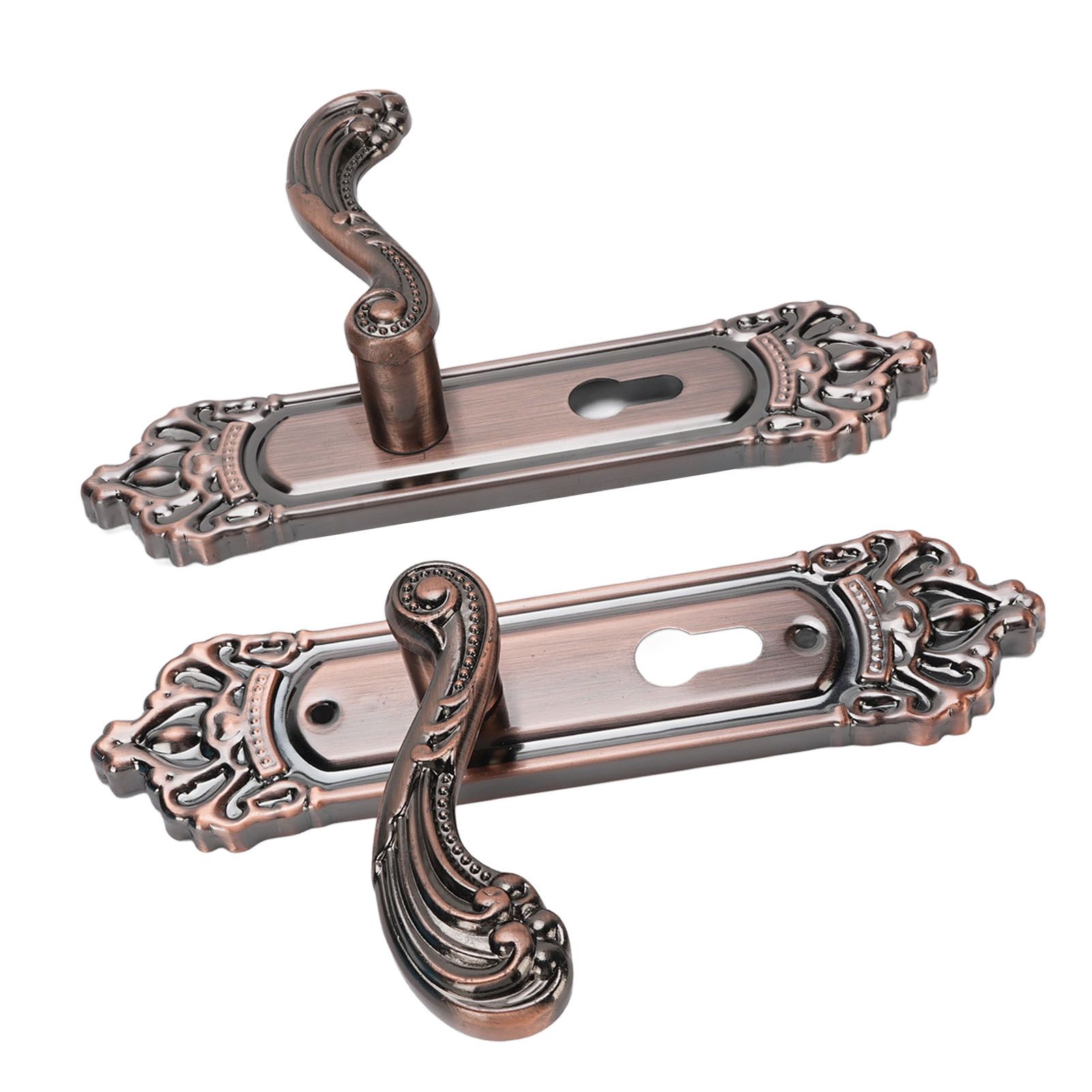Entry Door Lever with Lock Keys Universal Quiet Aluminum Alloy European Style view 11