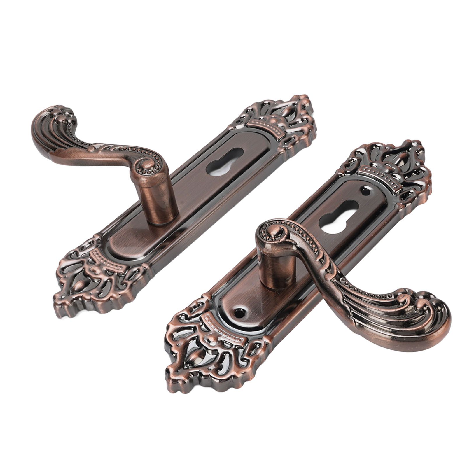 Entry Door Lever with Lock Keys Universal Quiet Aluminum Alloy European Style view 12