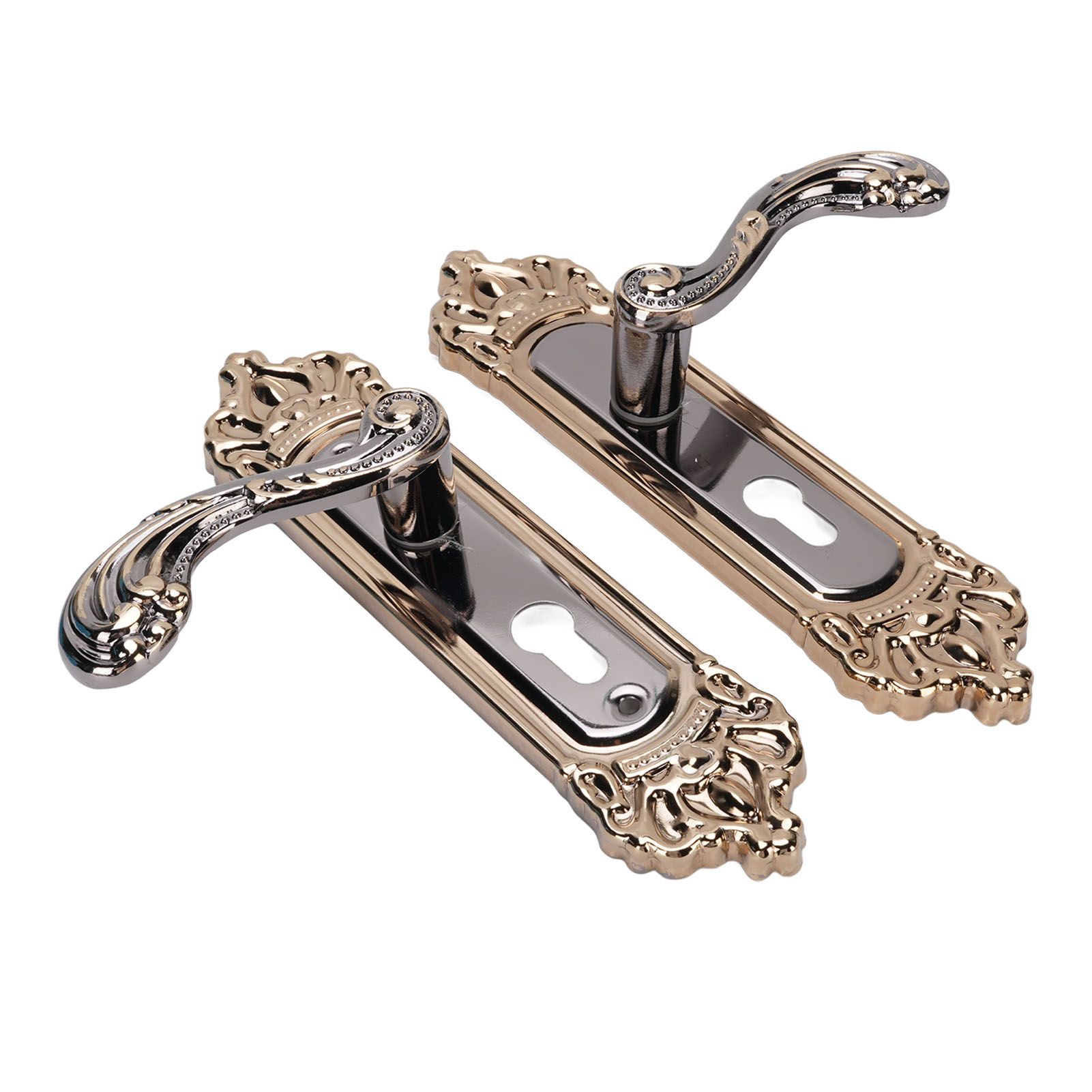 Door Handle Lock Set Aluminum Alloy European Style Universal Quiet Gate Lock