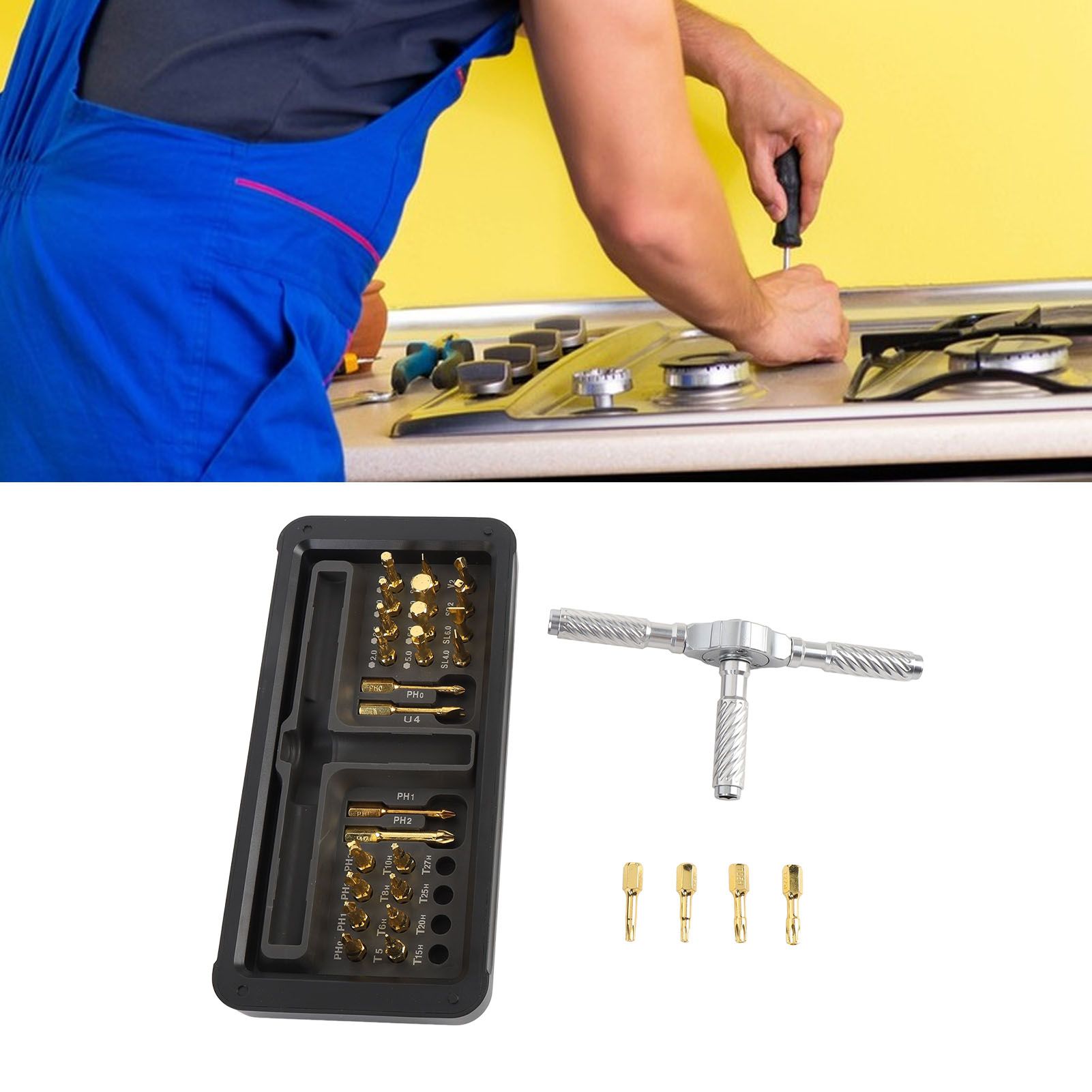 Ratchet Screwdriver Set Labor Saving 30 in 1 Design Multifunctional Ergonomic view 11