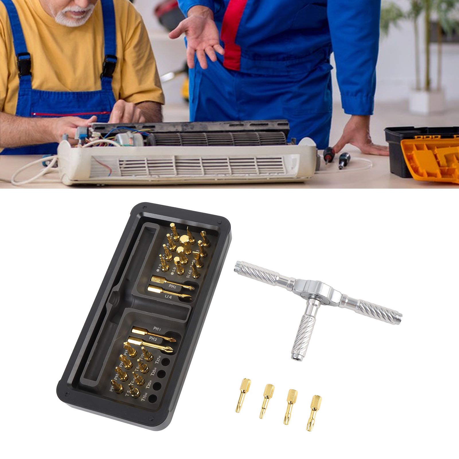 Ratchet Screwdriver Set Labor Saving 30 in 1 Design Multifunctional Ergonomic view 12