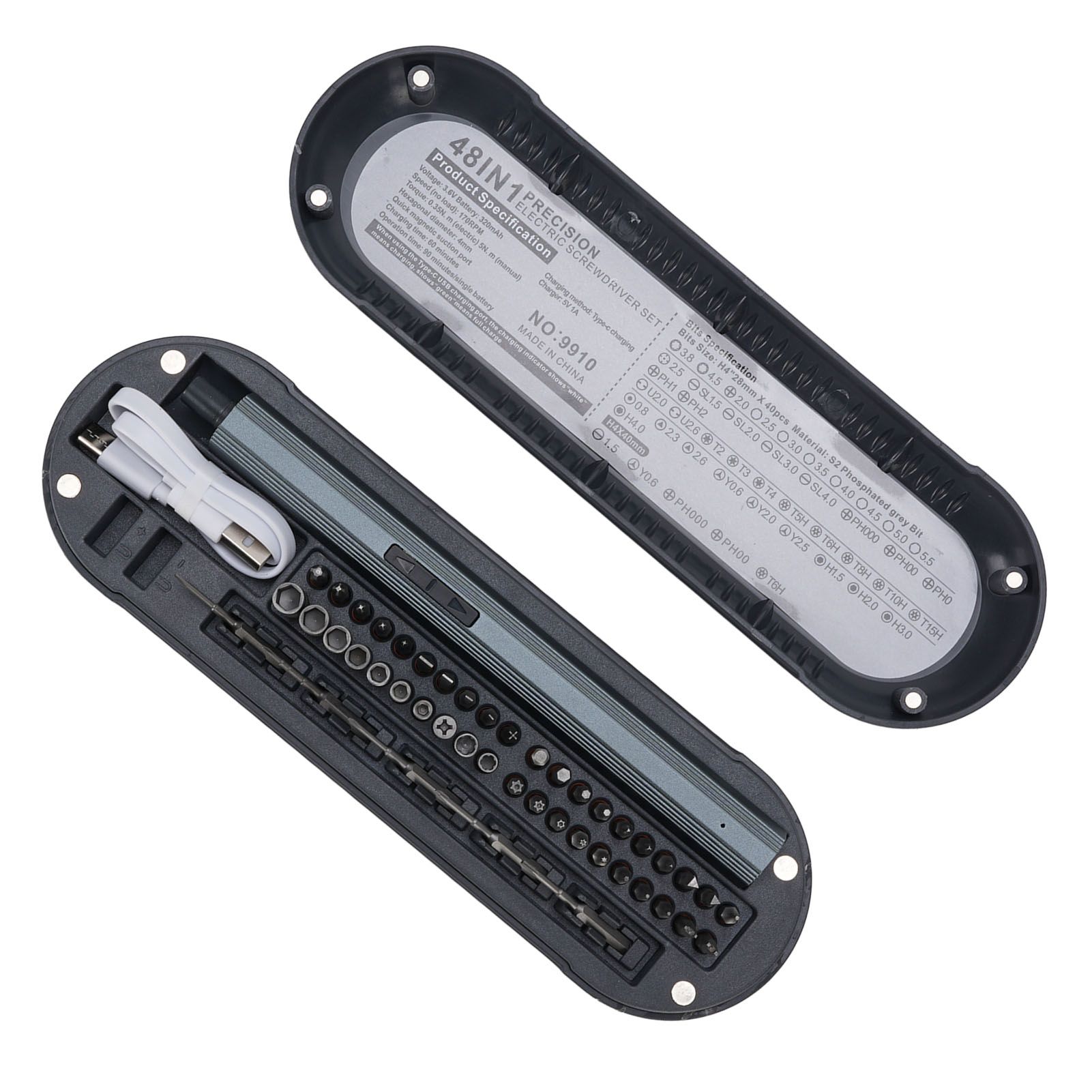 Electric Screwdriver LED Light Cordless Rechargeable Power Screwdriver with 45