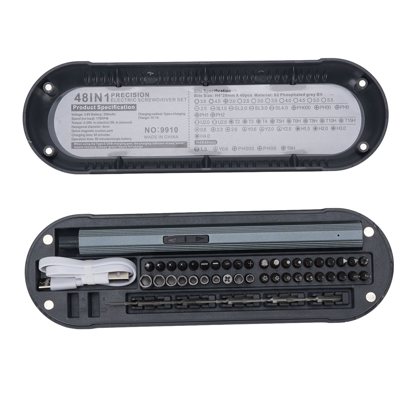 Electric Screwdriver LED Light Cordless Rechargeable Power Screwdriver with 45 view 3