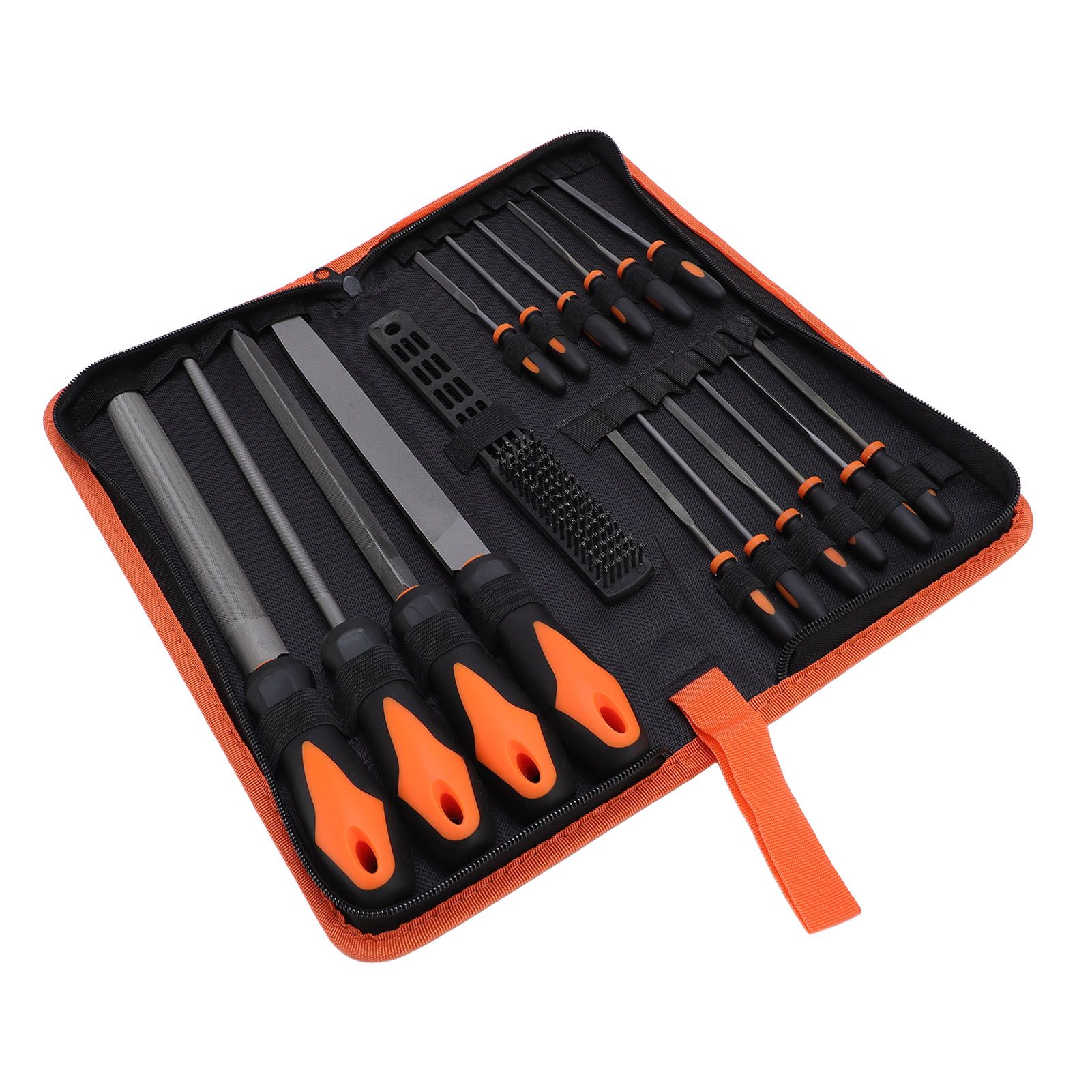 17 Pcs File Tool Set with Carry Case Half Round Triangle Round Flat and Needle