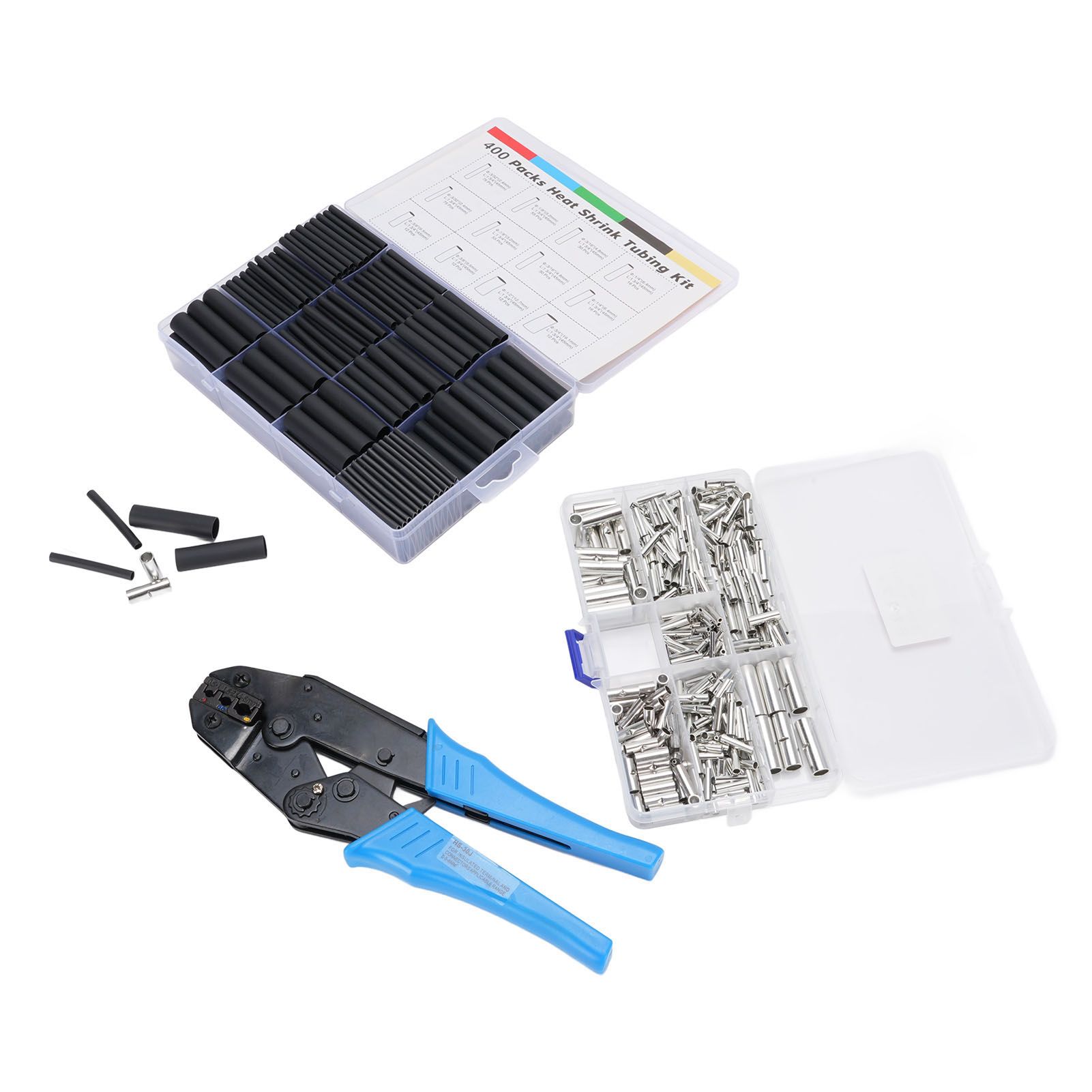 380pcs Non Insulated Butt Connectors Kit Tinned Copper Efficient 400pcs Heat view 10