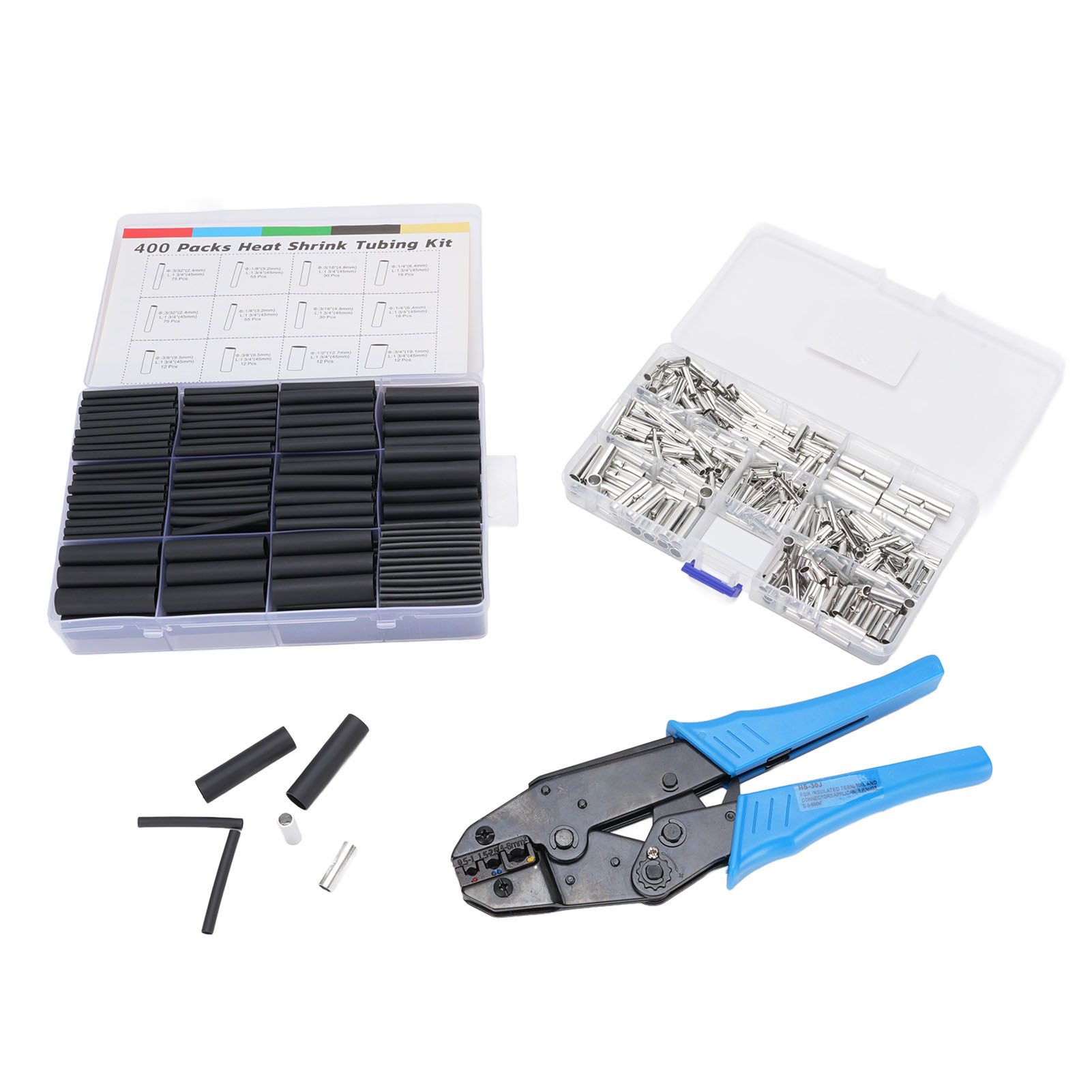 380pcs Non Insulated Butt Connectors Kit Tinned Copper Efficient 400pcs Heat view 11