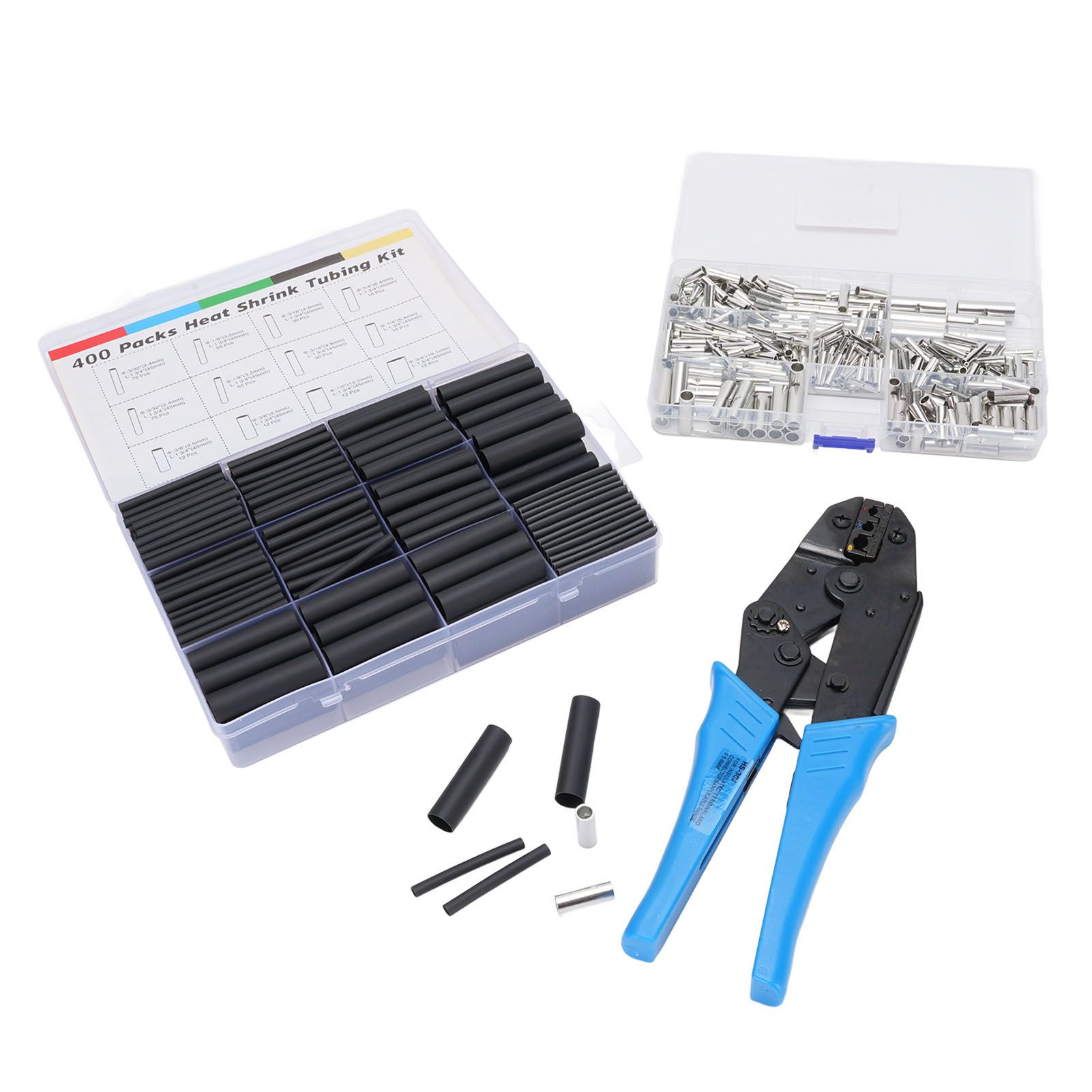 380pcs Non Insulated Butt Connectors Kit Tinned Copper Efficient 400pcs Heat view 12