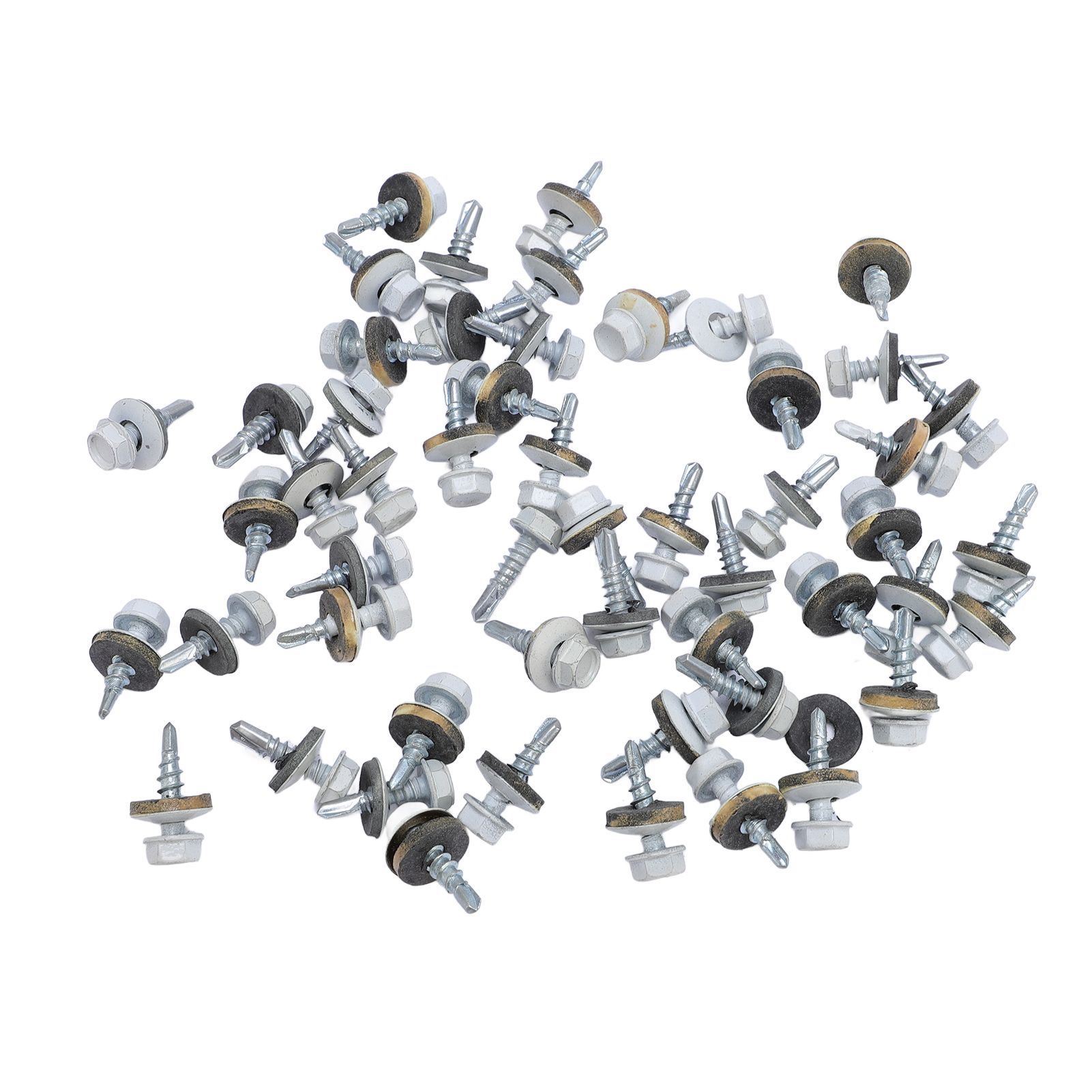 White Hex Head Self Drilling Metal Roofing Screws EPDM Washer Wood Screws view 6