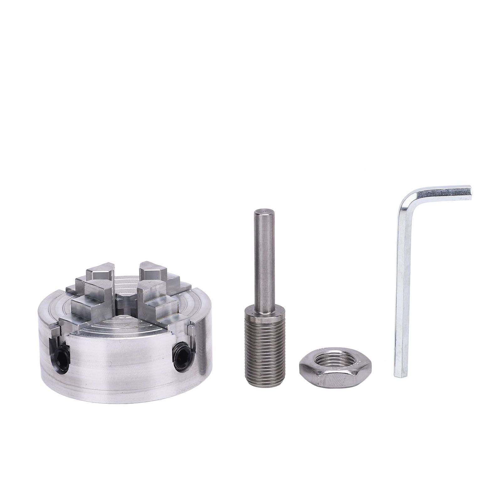 4 Jaw Lathe Chuck Set Alloy Steel Mini Lathe Chuck with Connecting Rod Wrench view 3
