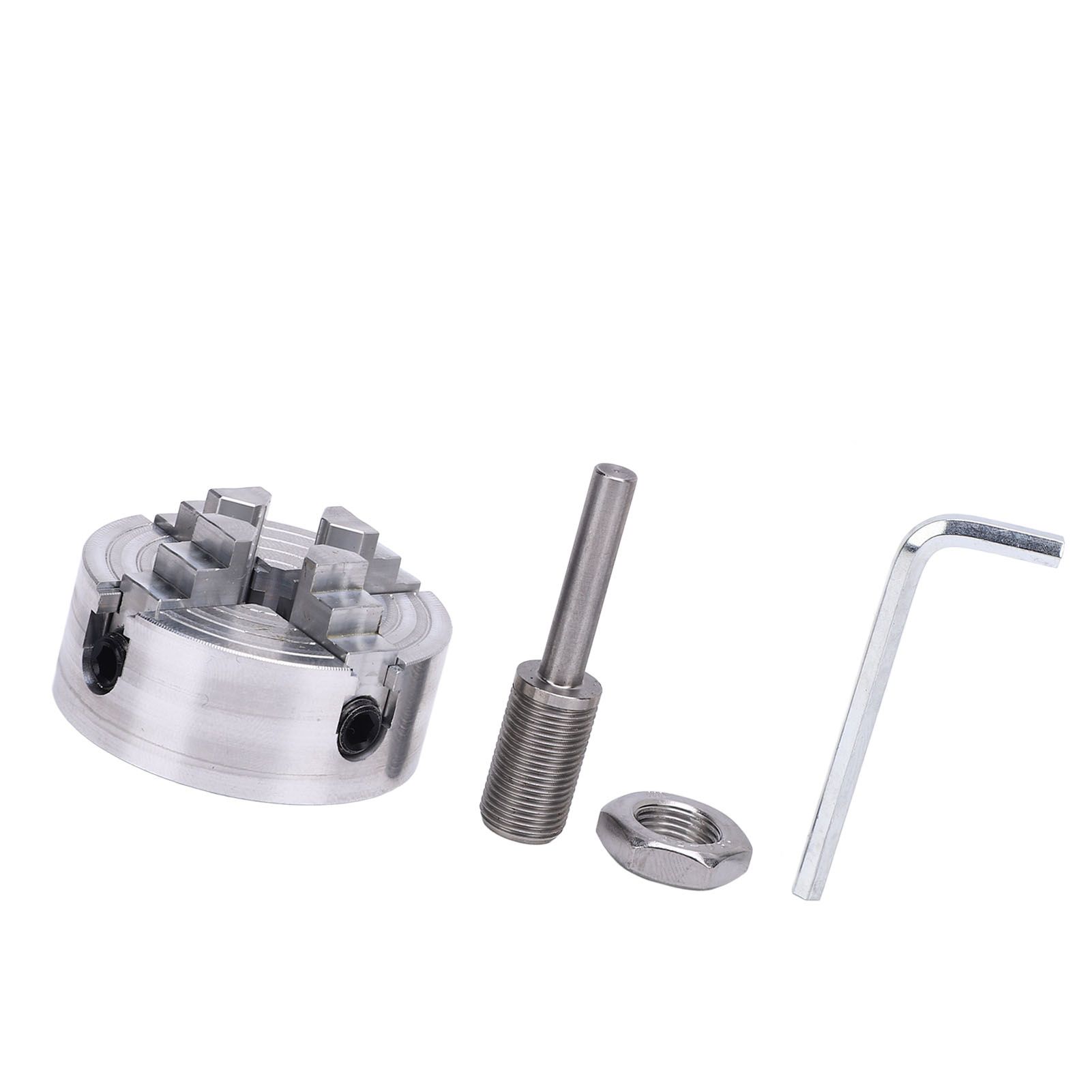 4 Jaw Lathe Chuck Set Alloy Steel Mini Lathe Chuck with Connecting Rod Wrench view 9