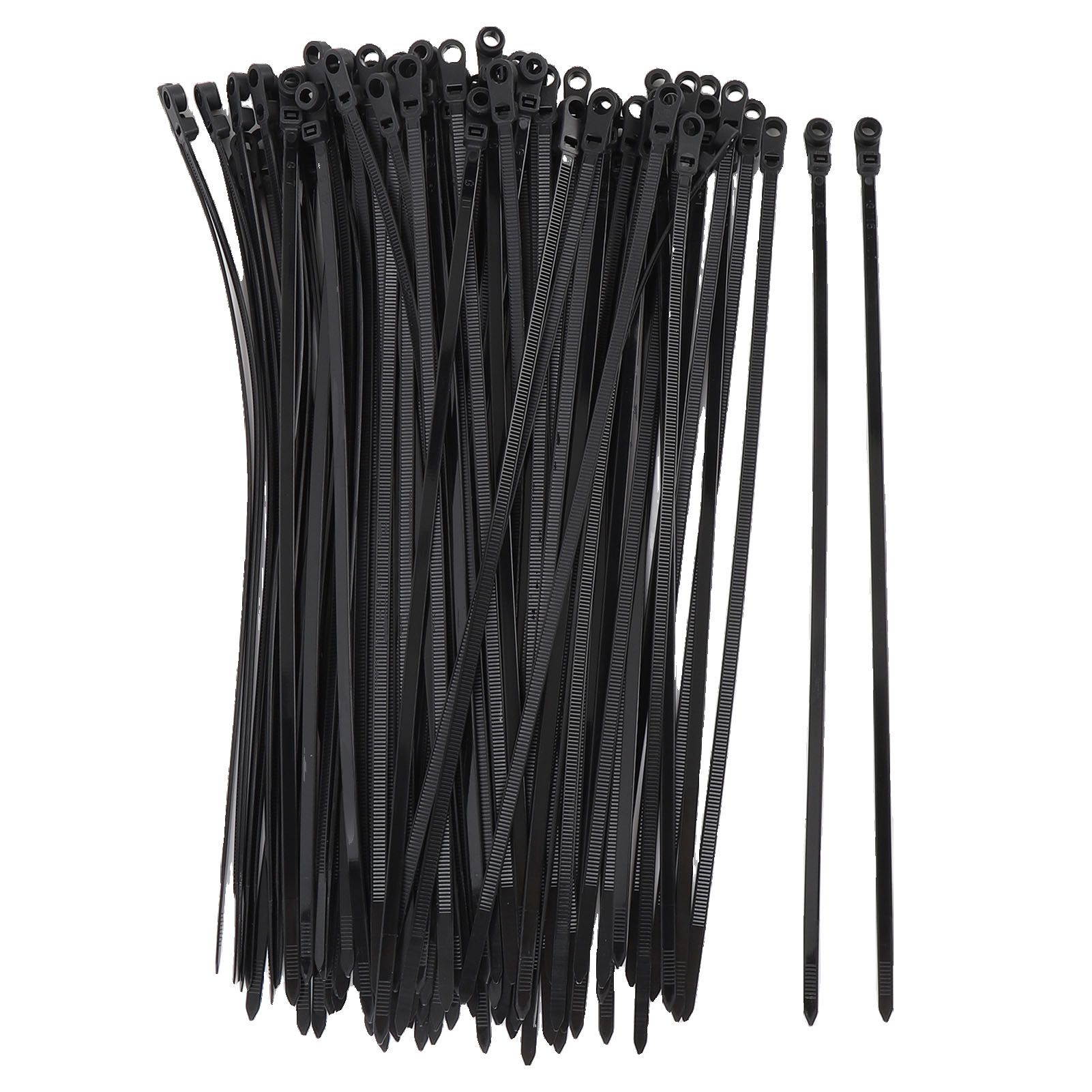 100 Set Cable Tie Set Plastic Black Cable Tie with Screw Mounting Hole for — image 1