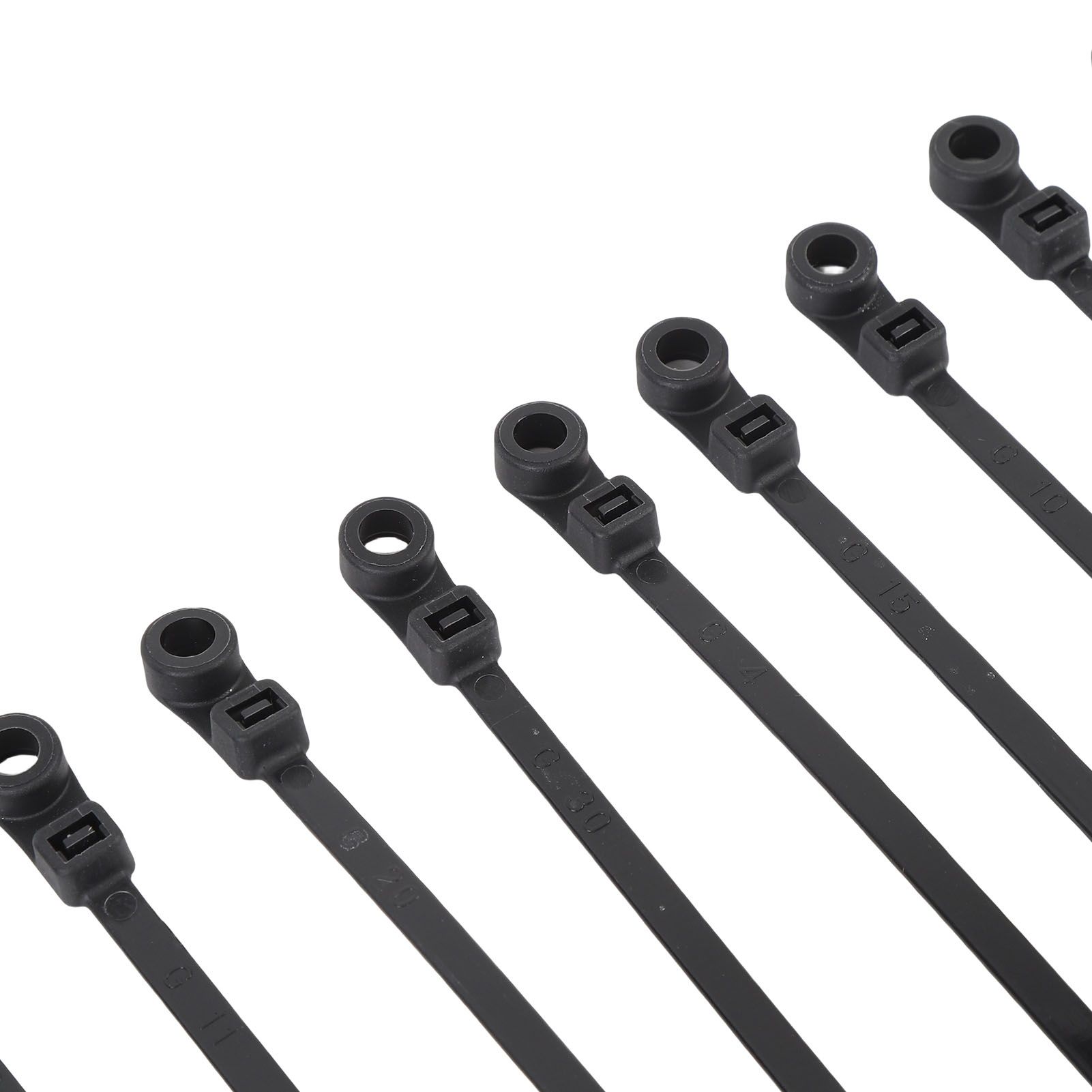 100 Set Cable Tie Set Plastic Black Cable Tie with Screw Mounting Hole for view 2