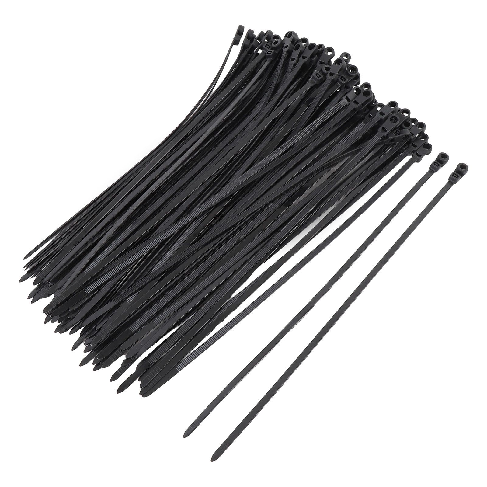 100 Set Cable Tie Set Plastic Black Cable Tie with Screw Mounting Hole for view 4