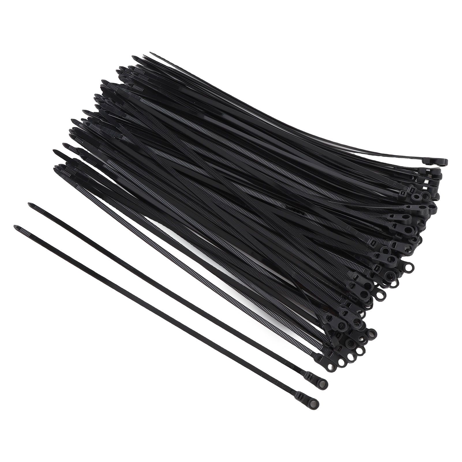 100 Set Cable Tie Set Plastic Black Cable Tie with Screw Mounting Hole for view 6