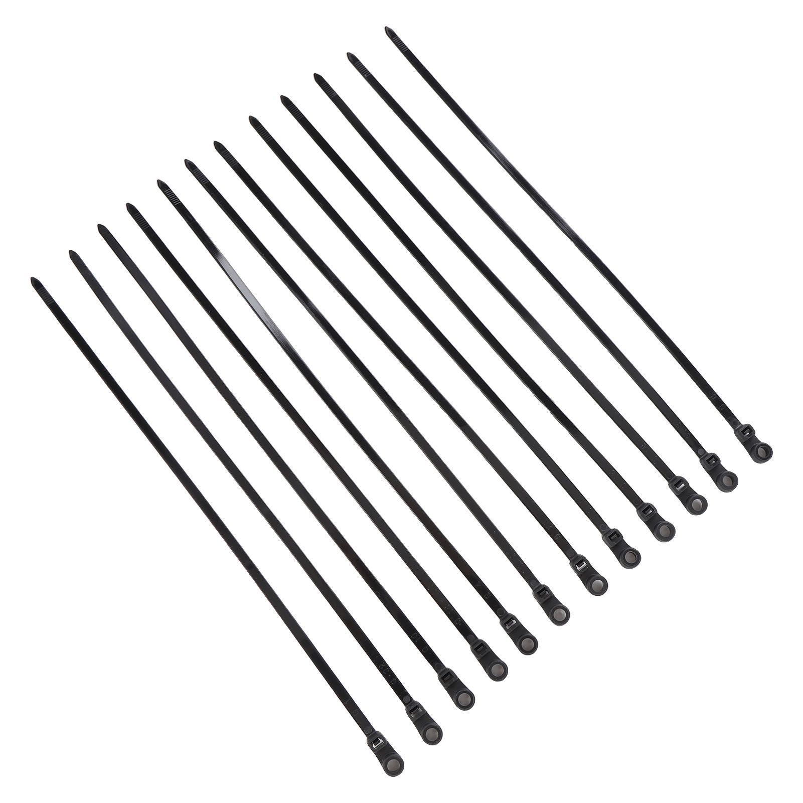 100 Set Cable Tie Set Plastic Black Cable Tie with Screw Mounting Hole for view 8