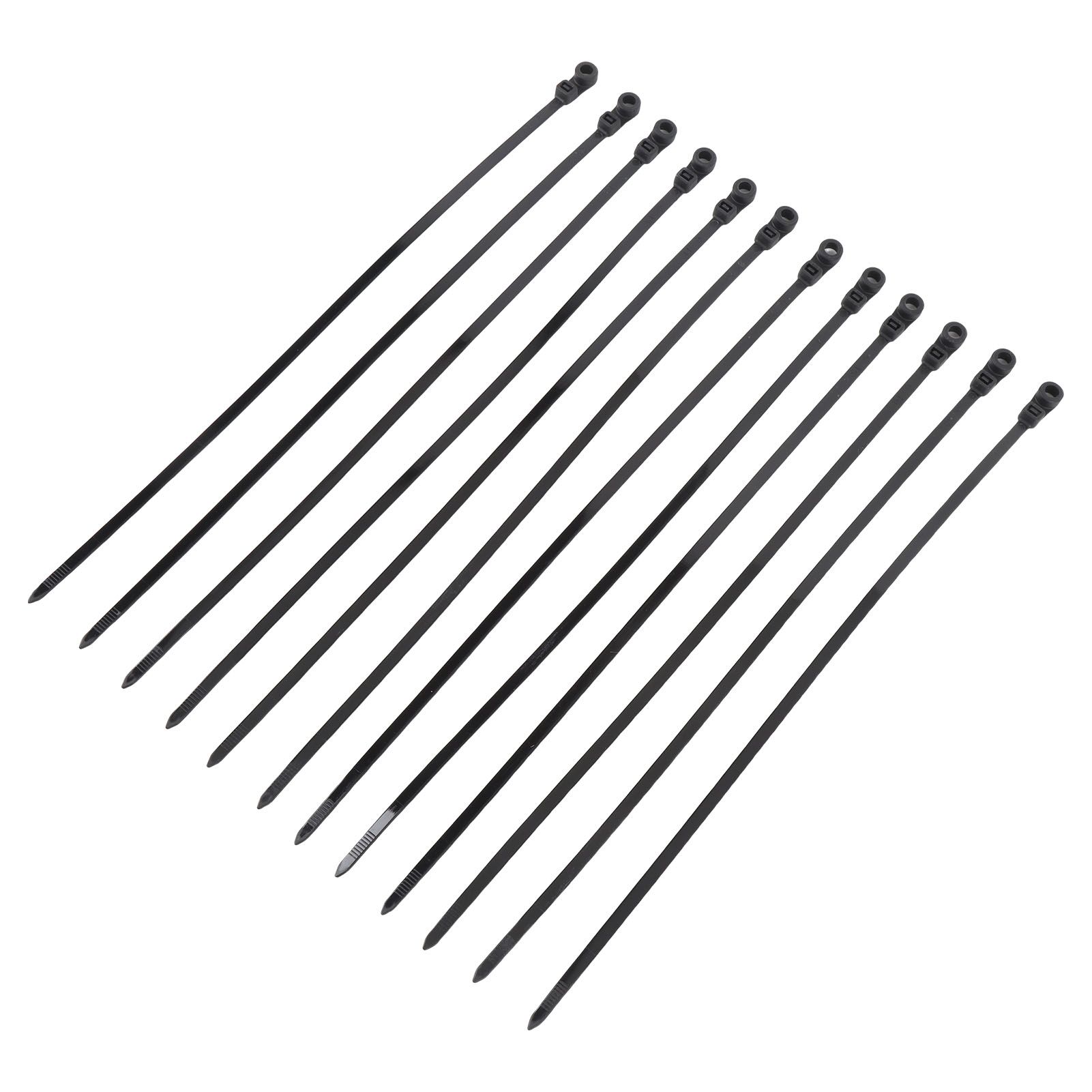 100 Set Cable Tie Set Plastic Black Cable Tie with Screw Mounting Hole for view 10