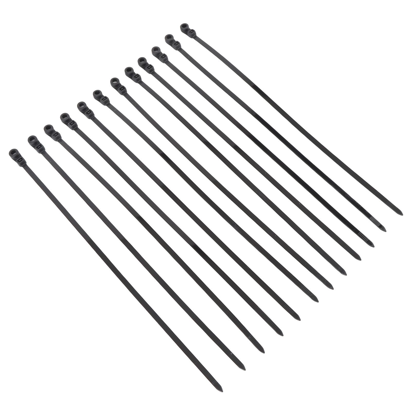 100 Set Cable Tie Set Plastic Black Cable Tie with Screw Mounting Hole for view 11