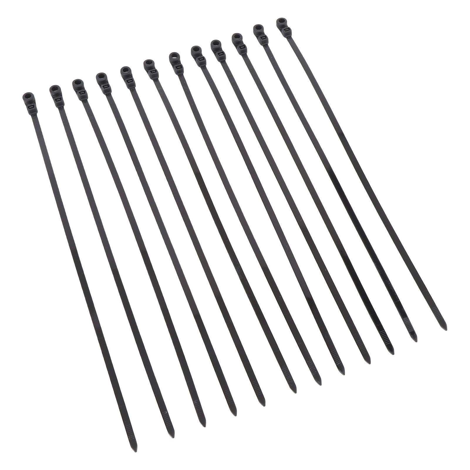 100 Set Cable Tie Set Plastic Black Cable Tie with Screw Mounting Hole for view 12