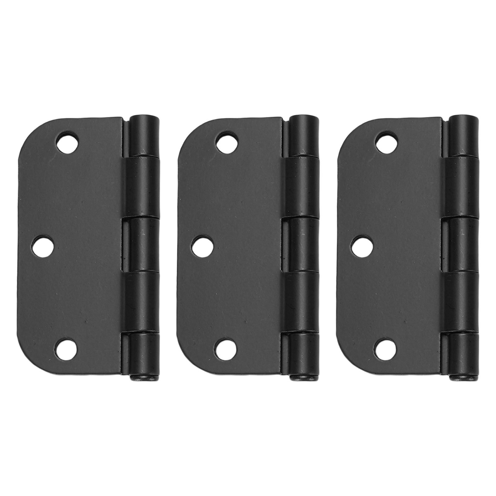Rounded Door Hinges 3.5 Inch 5/8 Radius Matte Black Exterior Interior Door