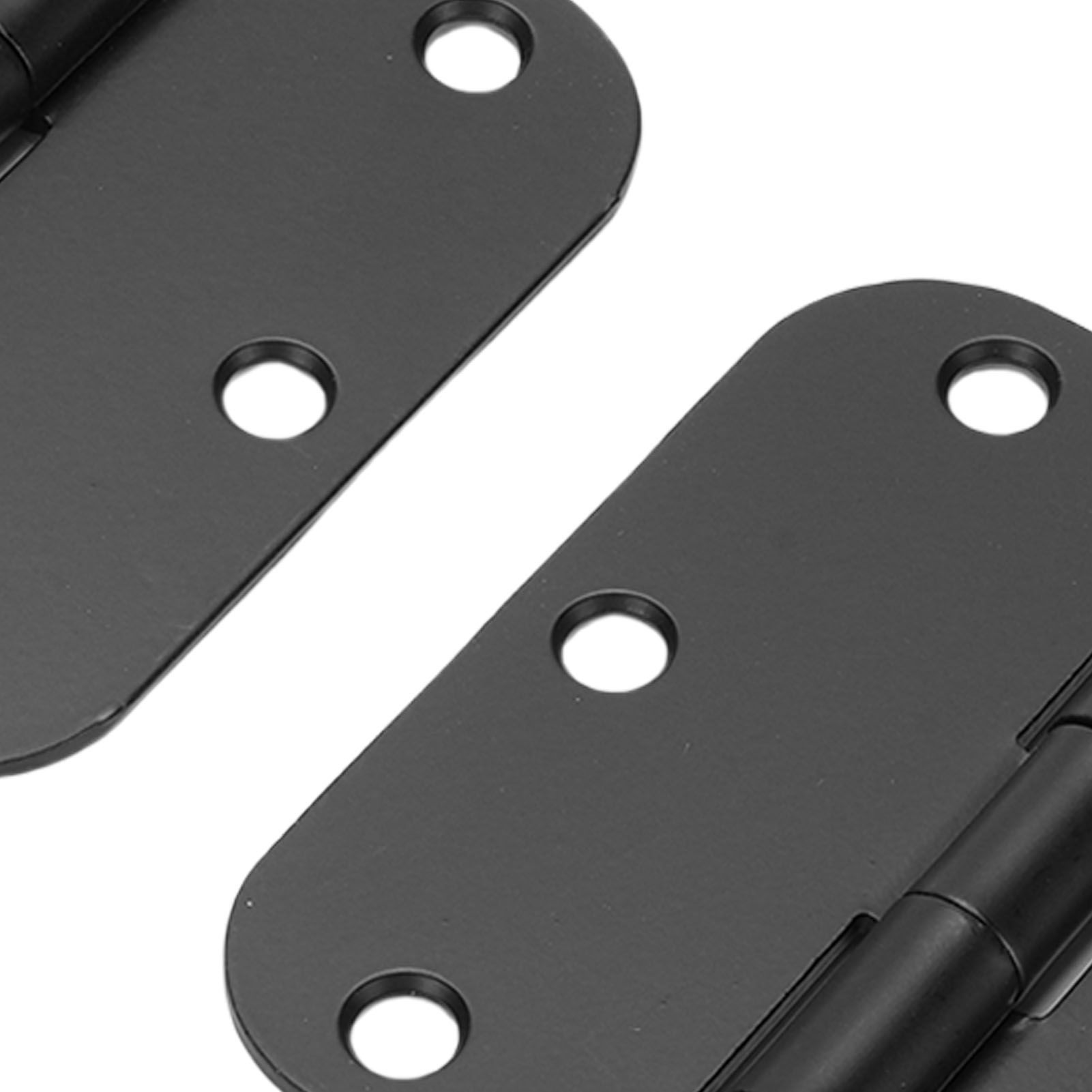 Rounded Door Hinges 3.5 Inch 5/8 Radius Matte Black Exterior Interior Door view 2
