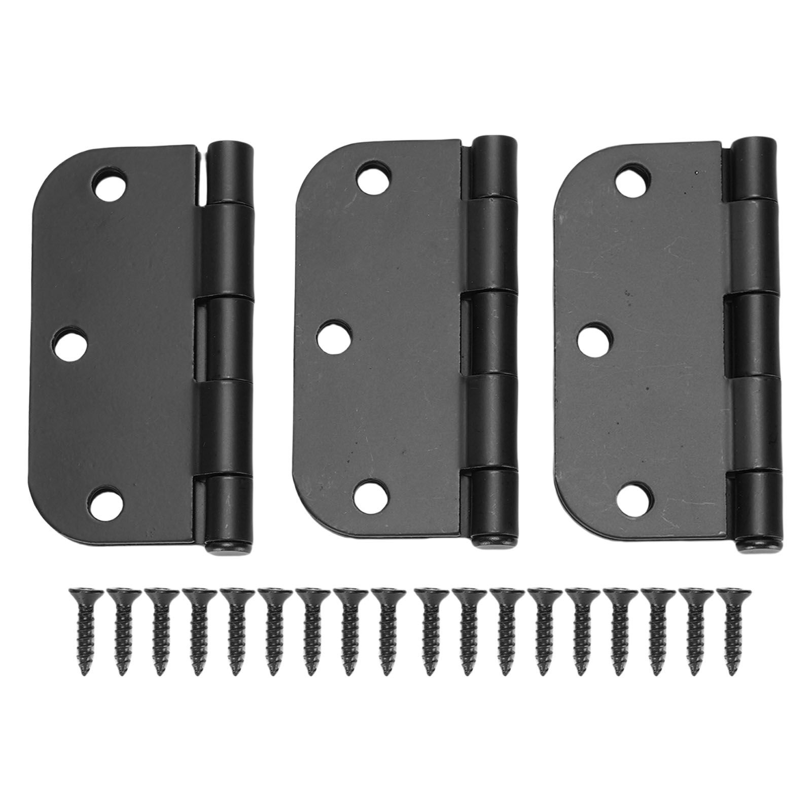 Rounded Door Hinges 3.5 Inch 5/8 Radius Matte Black Exterior Interior Door view 3