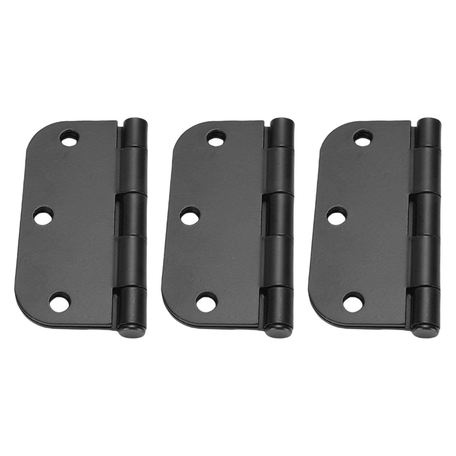 Rounded Door Hinges 3.5 Inch 5/8 Radius Matte Black Exterior Interior Door view 4