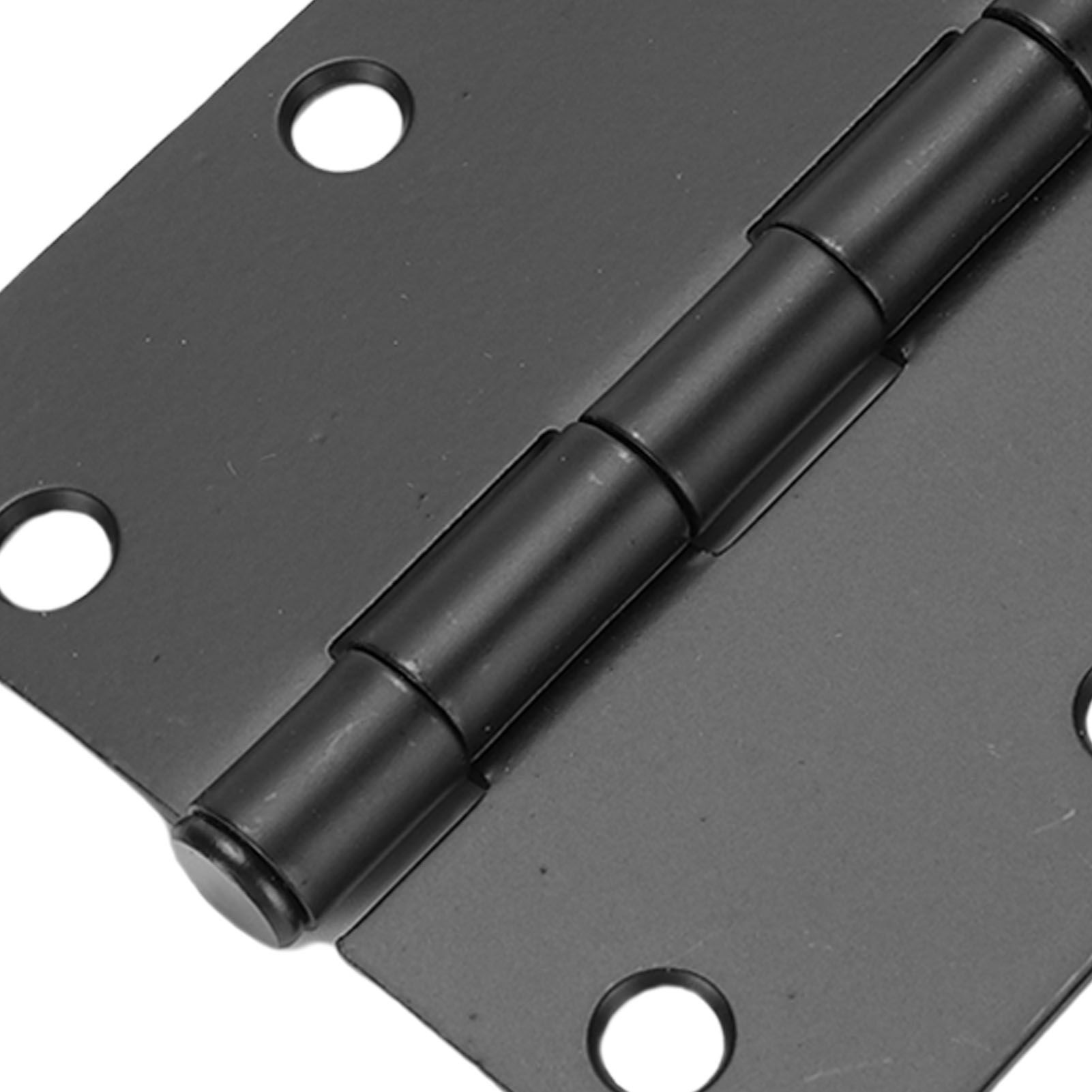 Rounded Door Hinges 3.5 Inch 5/8 Radius Matte Black Exterior Interior Door view 5