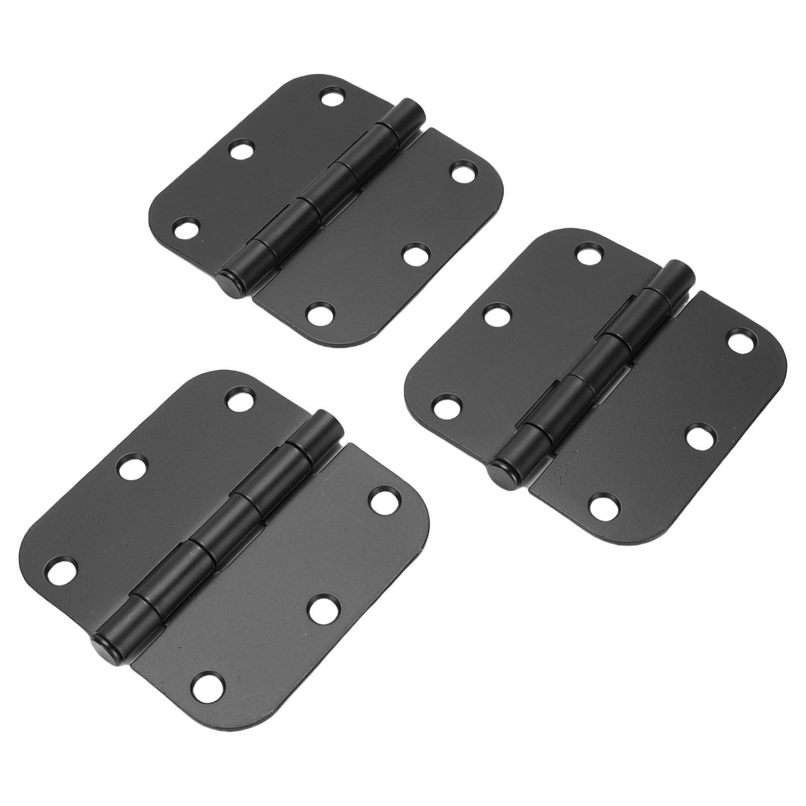 Rounded Door Hinges 3.5 Inch 5/8 Radius Matte Black Exterior Interior Door view 8