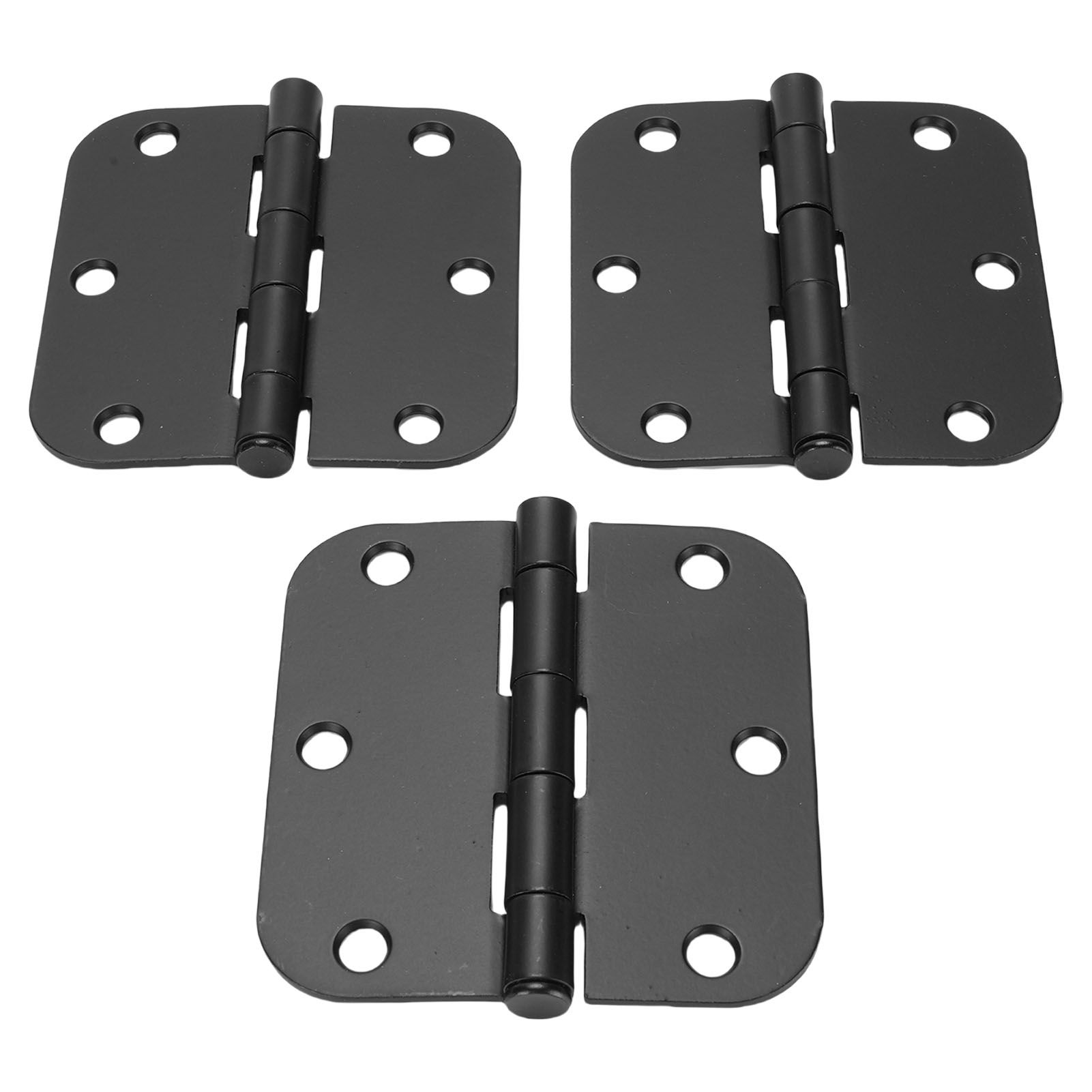 Rounded Door Hinges 3.5 Inch 5/8 Radius Matte Black Exterior Interior Door view 9