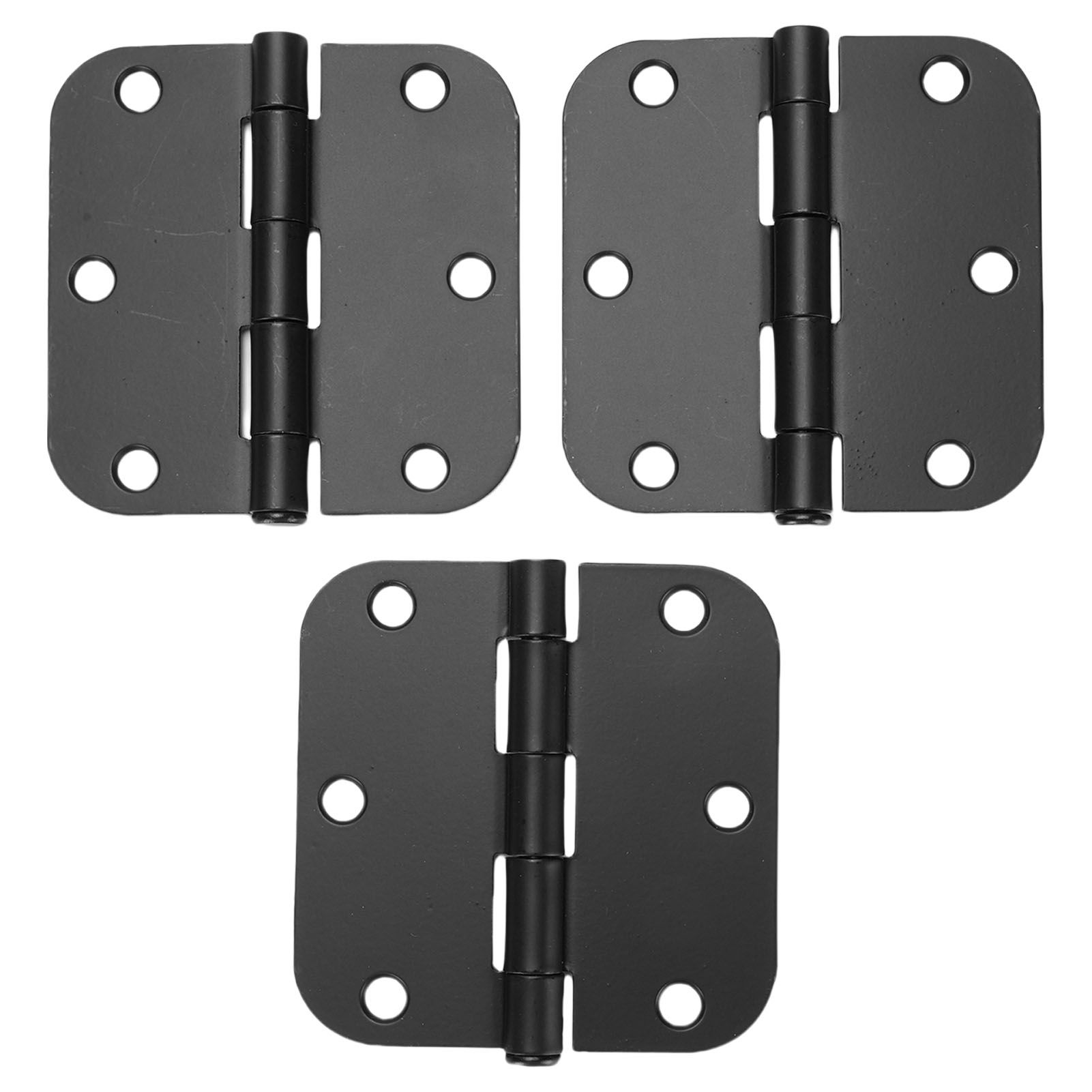 Rounded Door Hinges 3.5 Inch 5/8 Radius Matte Black Exterior Interior Door view 10