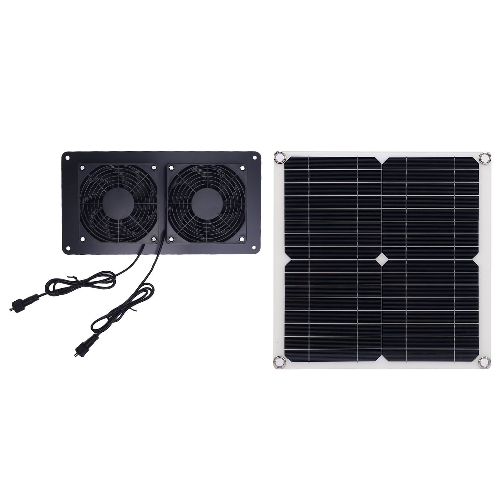 Solar Powered Exhaust Fan 12W 18V Monocrystalline Silicon Solar Panel Dual Fan — image 1