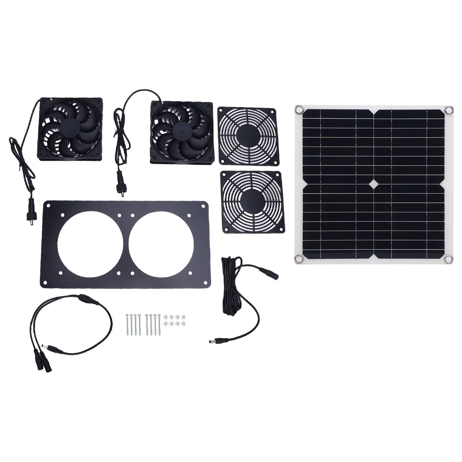 Solar Powered Exhaust Fan 12W 18V Monocrystalline Silicon Solar Panel Dual Fan view 3