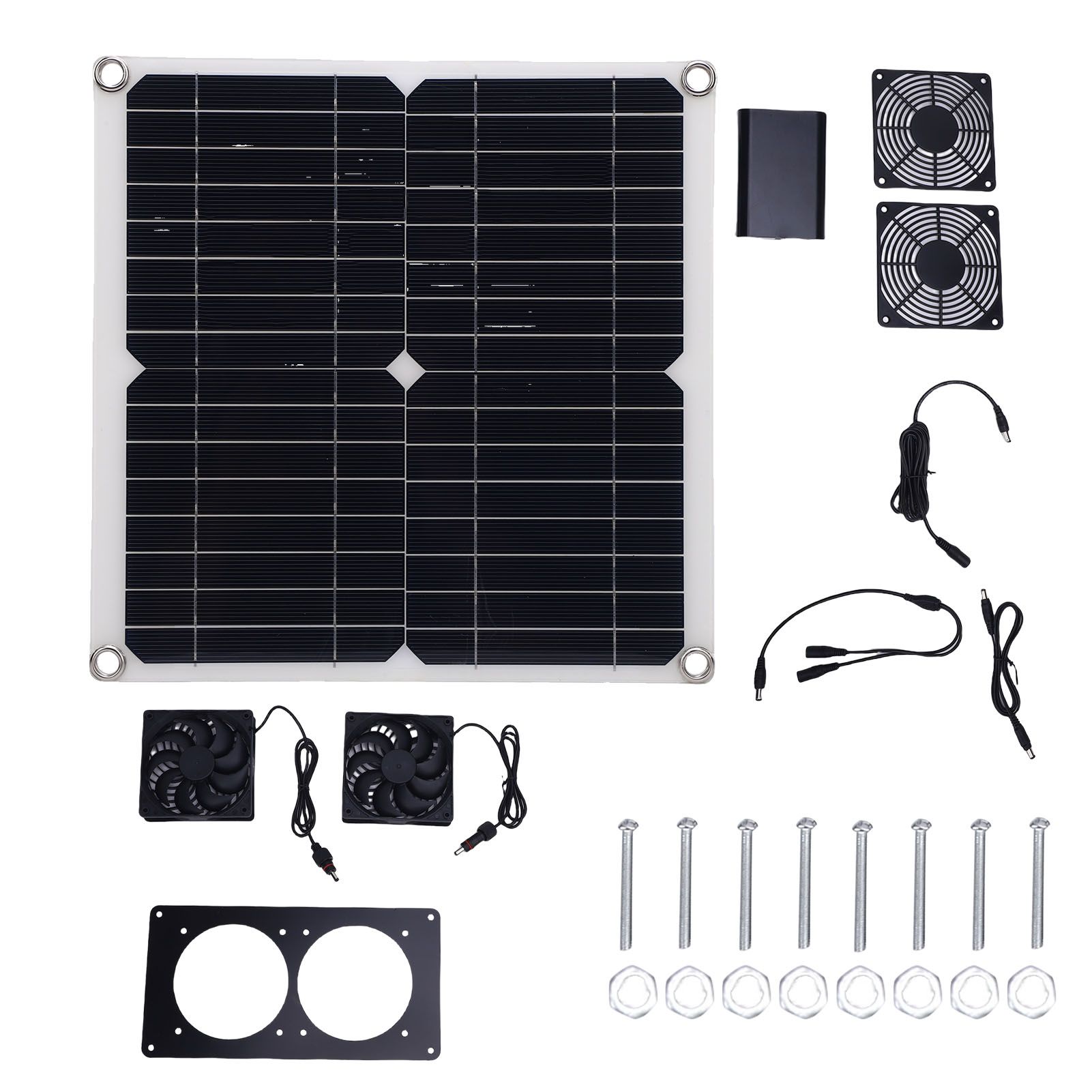 12W 18V Solar Powered Dual Exhaust Fan Kit 43.4Cfm Solar Panel Fan for Chicken view 3