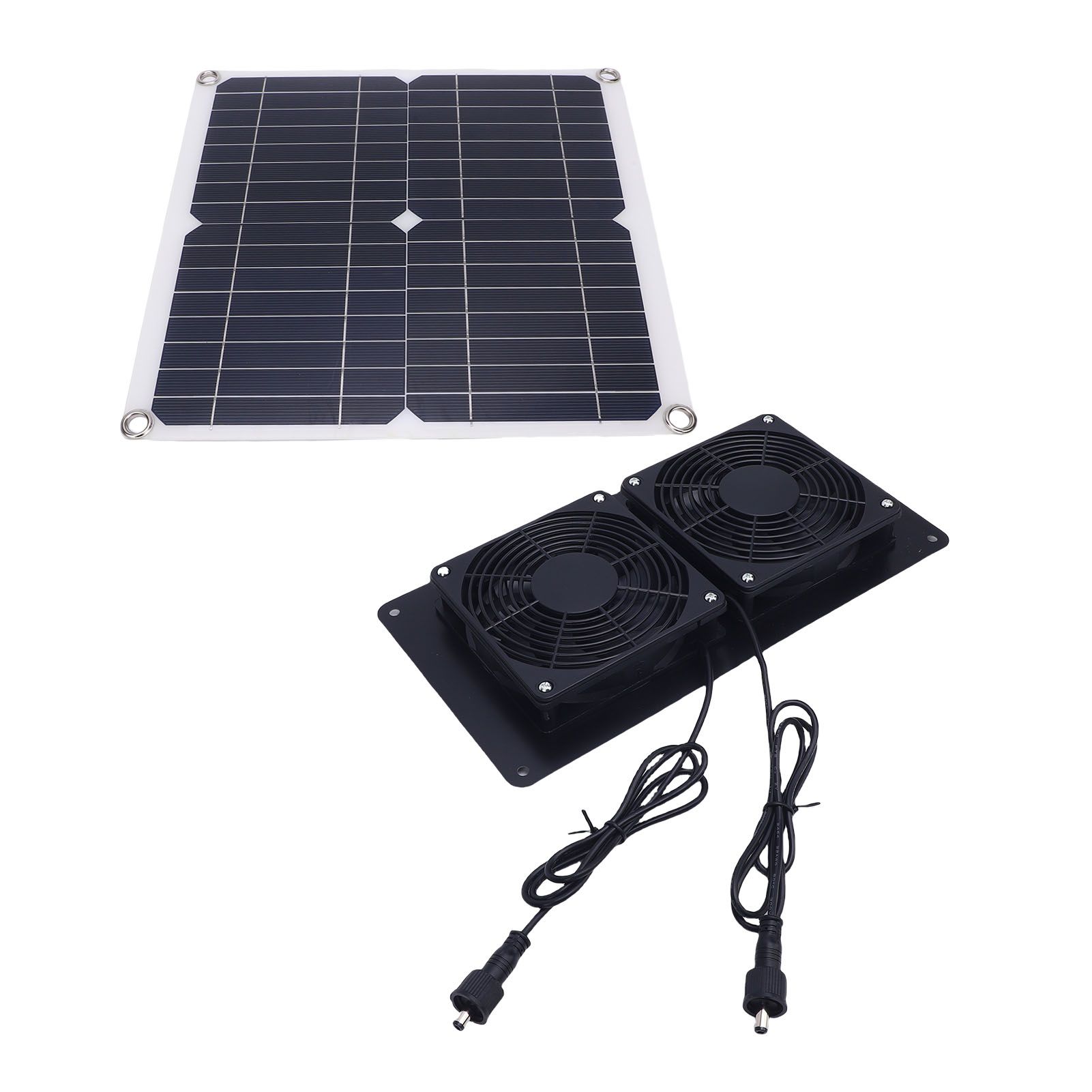 12W 18V Solar Powered Dual Exhaust Fan Kit 43.4Cfm Solar Panel Fan for Chicken view 4