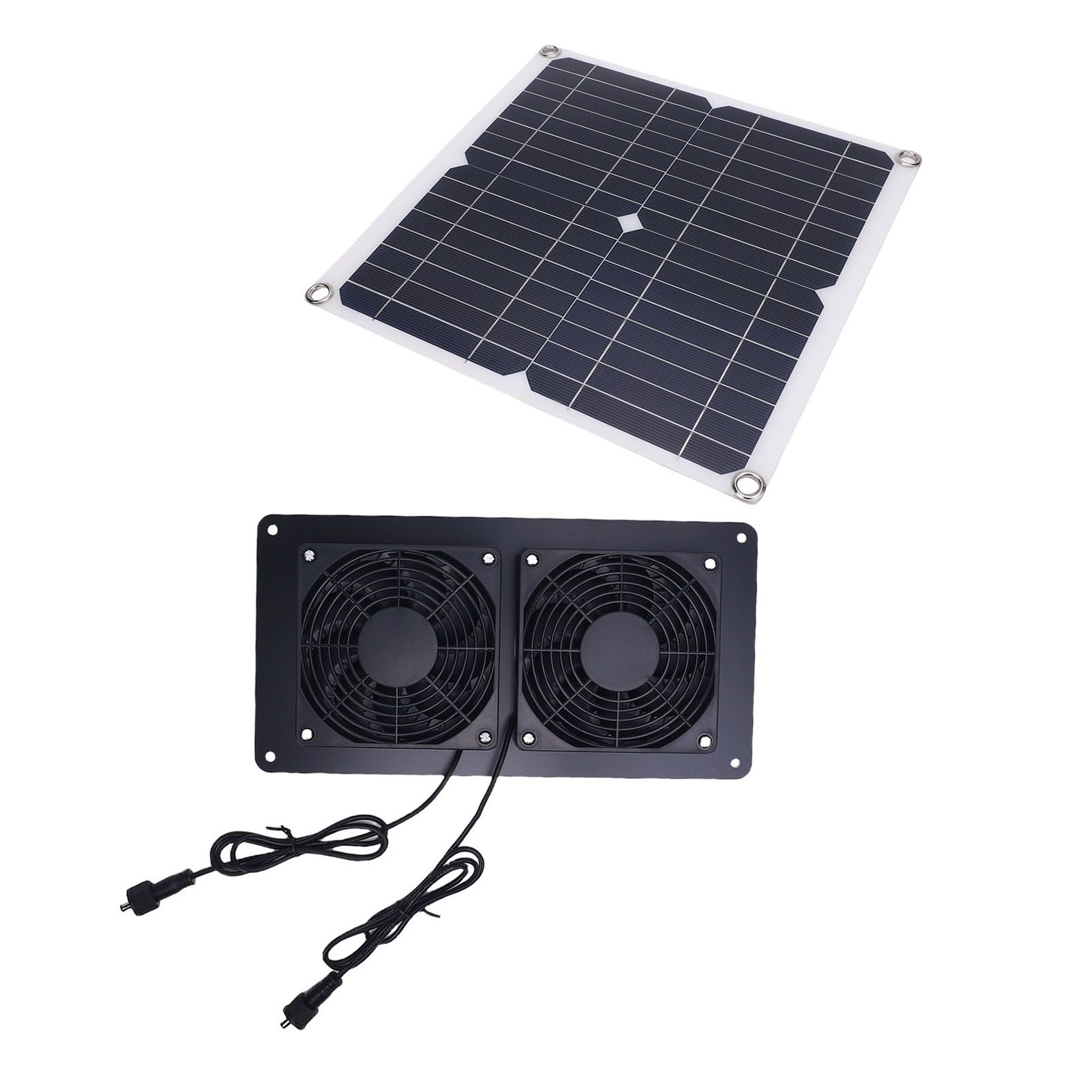 12W 18V Solar Powered Dual Exhaust Fan Kit 43.4Cfm Solar Panel Fan for Chicken view 9