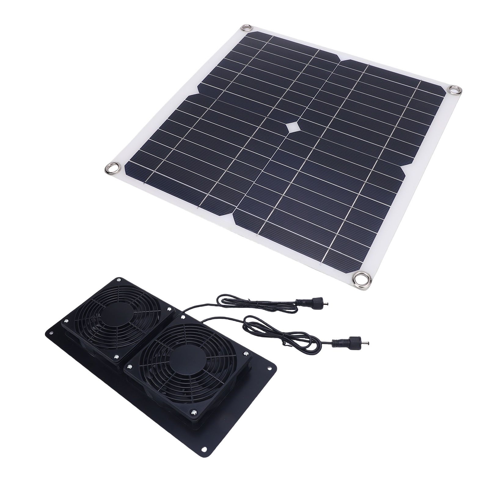 12W 18V Solar Powered Dual Exhaust Fan Kit 43.4Cfm Solar Panel Fan for Chicken view 10
