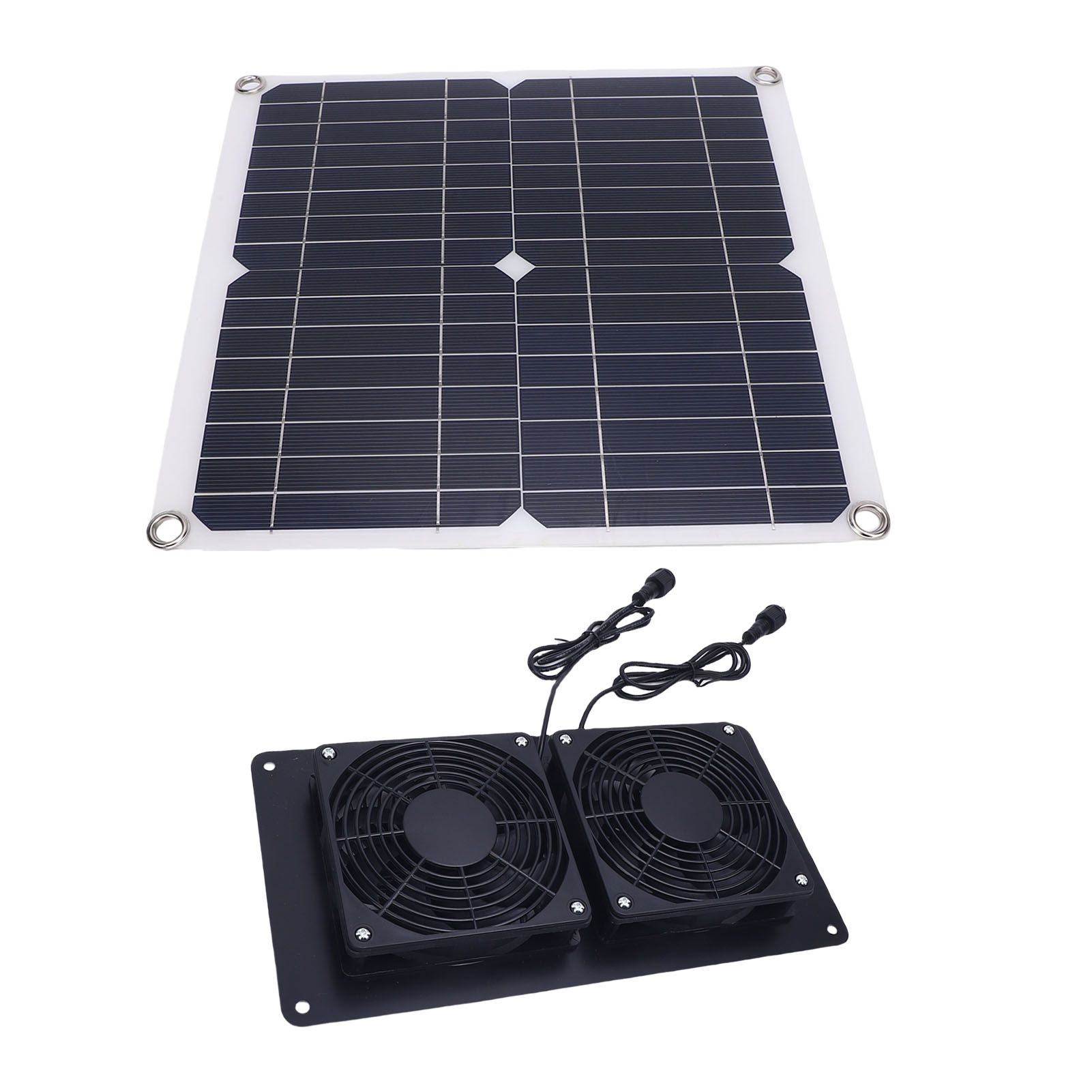 12W 18V Solar Powered Dual Exhaust Fan Kit 43.4Cfm Solar Panel Fan for Chicken view 11