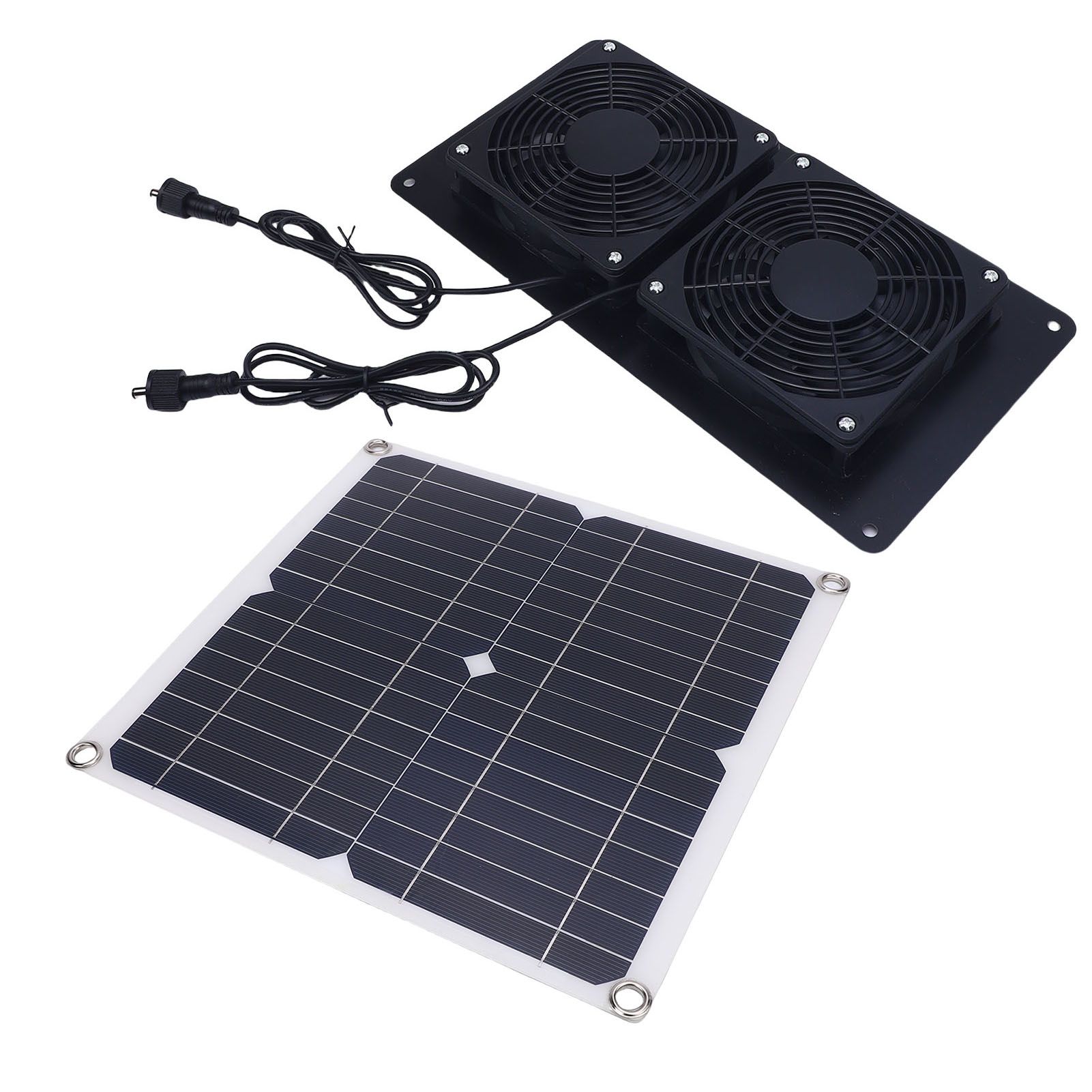 12W 18V Solar Powered Dual Exhaust Fan Kit 43.4Cfm Solar Panel Fan for Chicken view 12