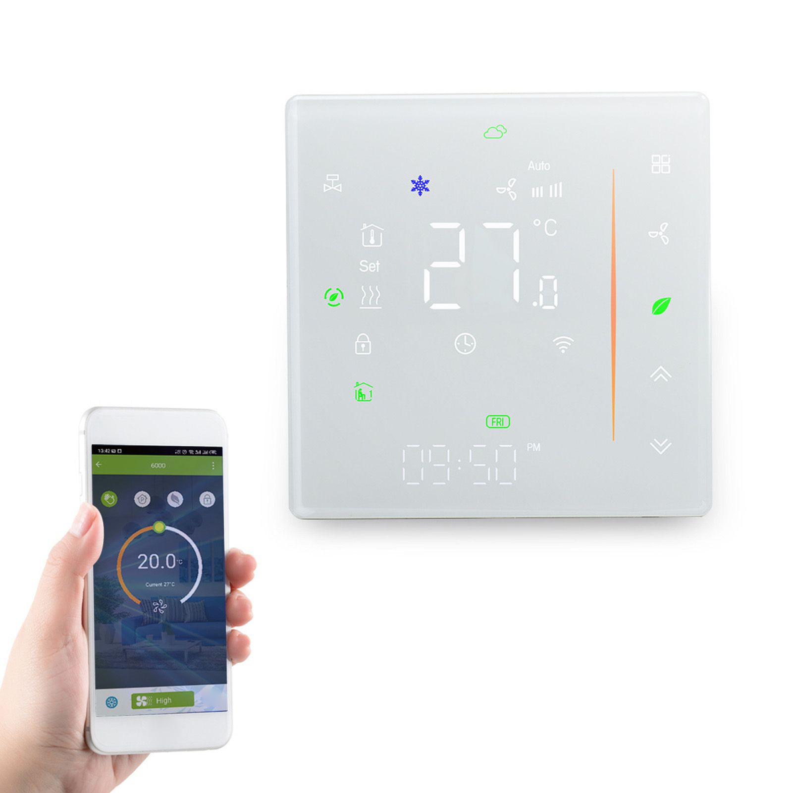 Conditioner Thermostat Temperature Controller Programmable Panel for Central view 9