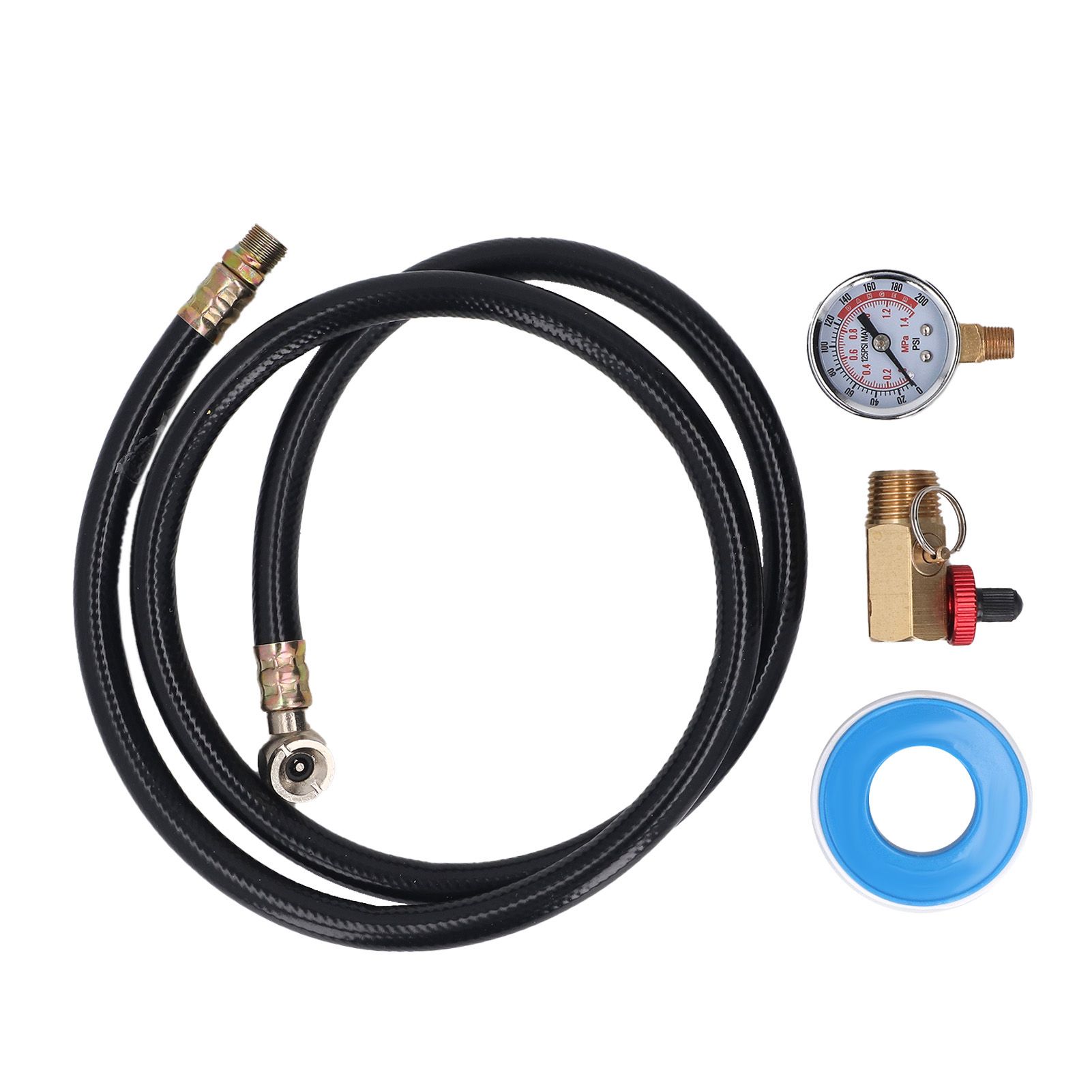 Air Tank Repair Kit 0-200 PSI Pressure Meter Brass Manifold Air Tank Hose view 3